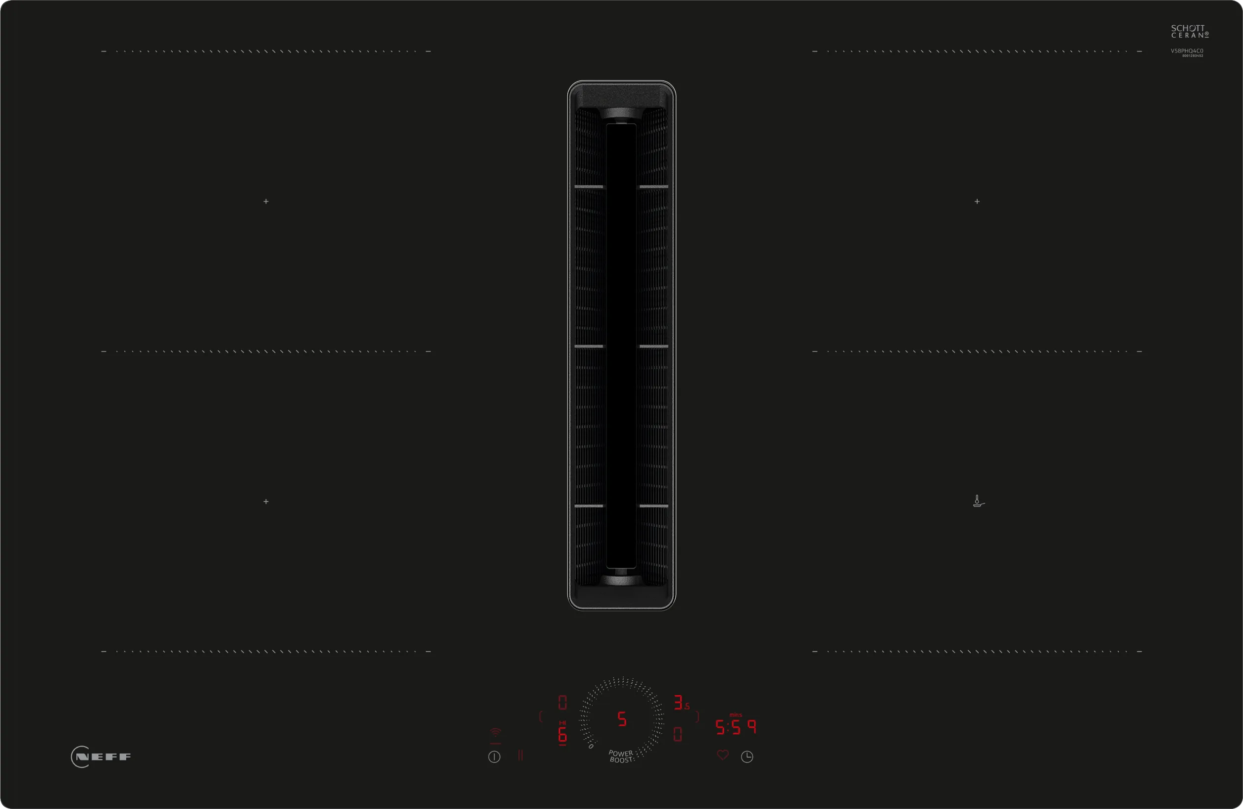 N 70 Induction hob with integrated ventilation system 80 cm flush mount 