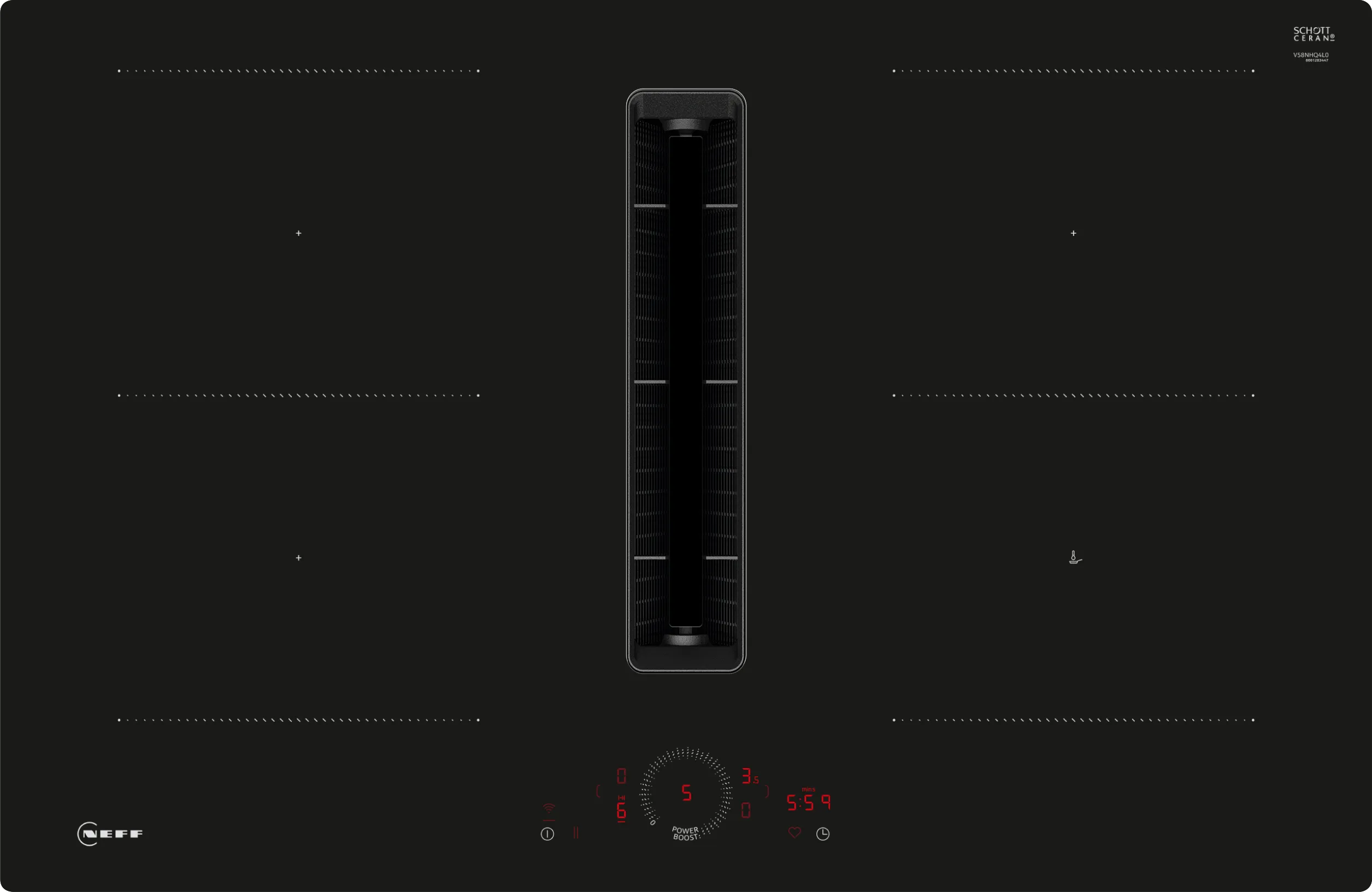 N 70 Induction hob with integrated ventilation system 80 cm surface mount without frame 