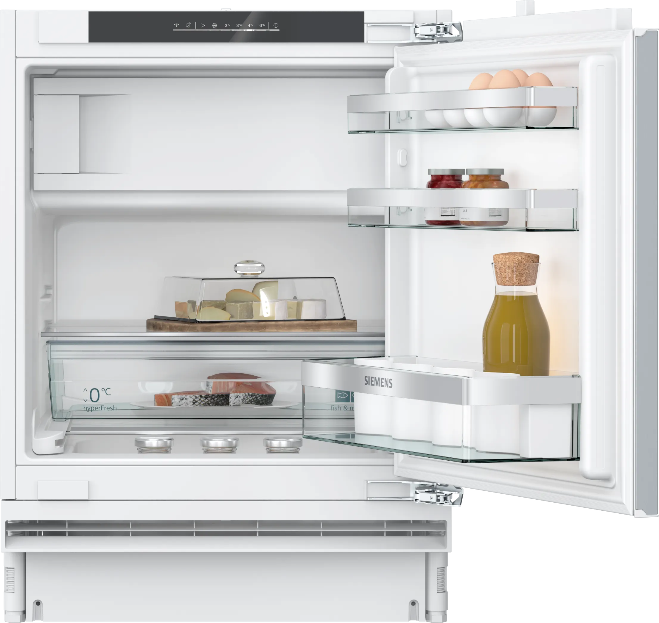 iQ500 Réfrigérateur intégrable avec compartiment congélation sous plan 82 x 60 cm Charnières plates SoftClose 