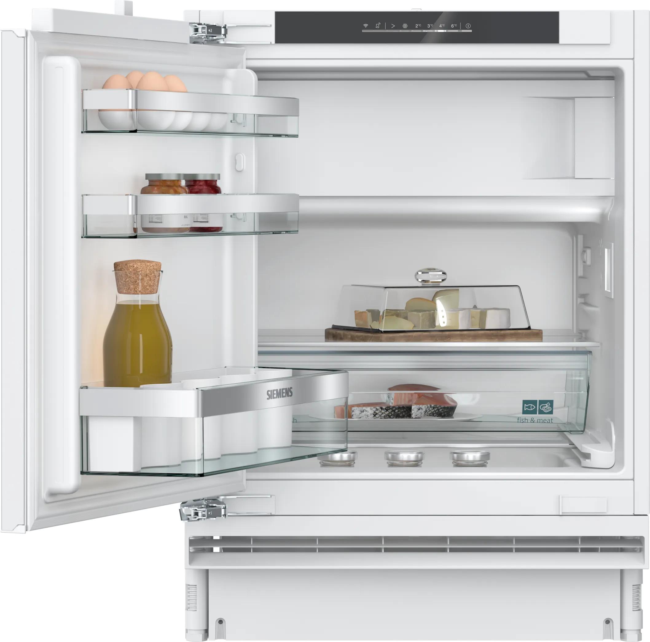 iQ500 built-under fridge with freezer section 82 x 60 cm soft close flat hinge 
