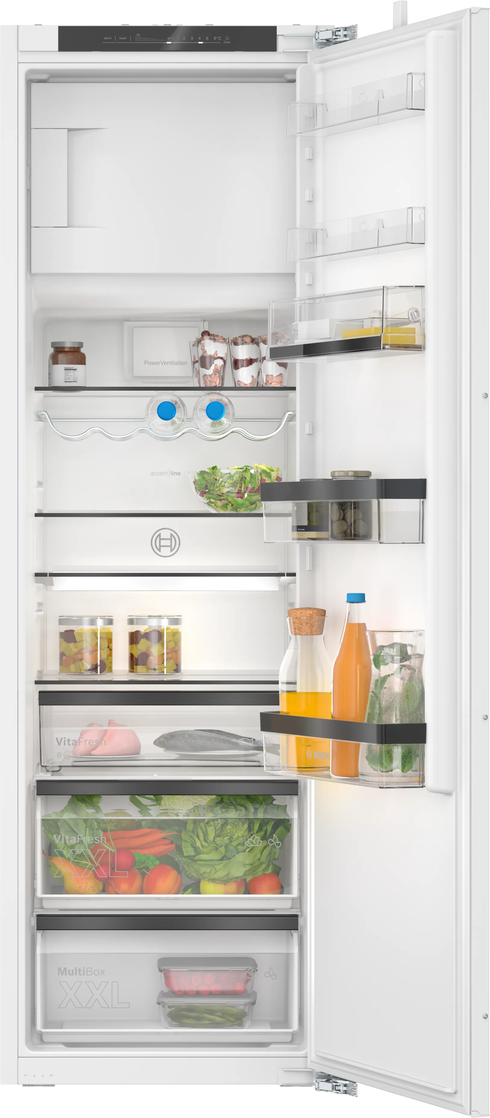 Serie 6 Integrert kjøleskap med frysedel 177.5 x 56 cm soft close flathengsel 