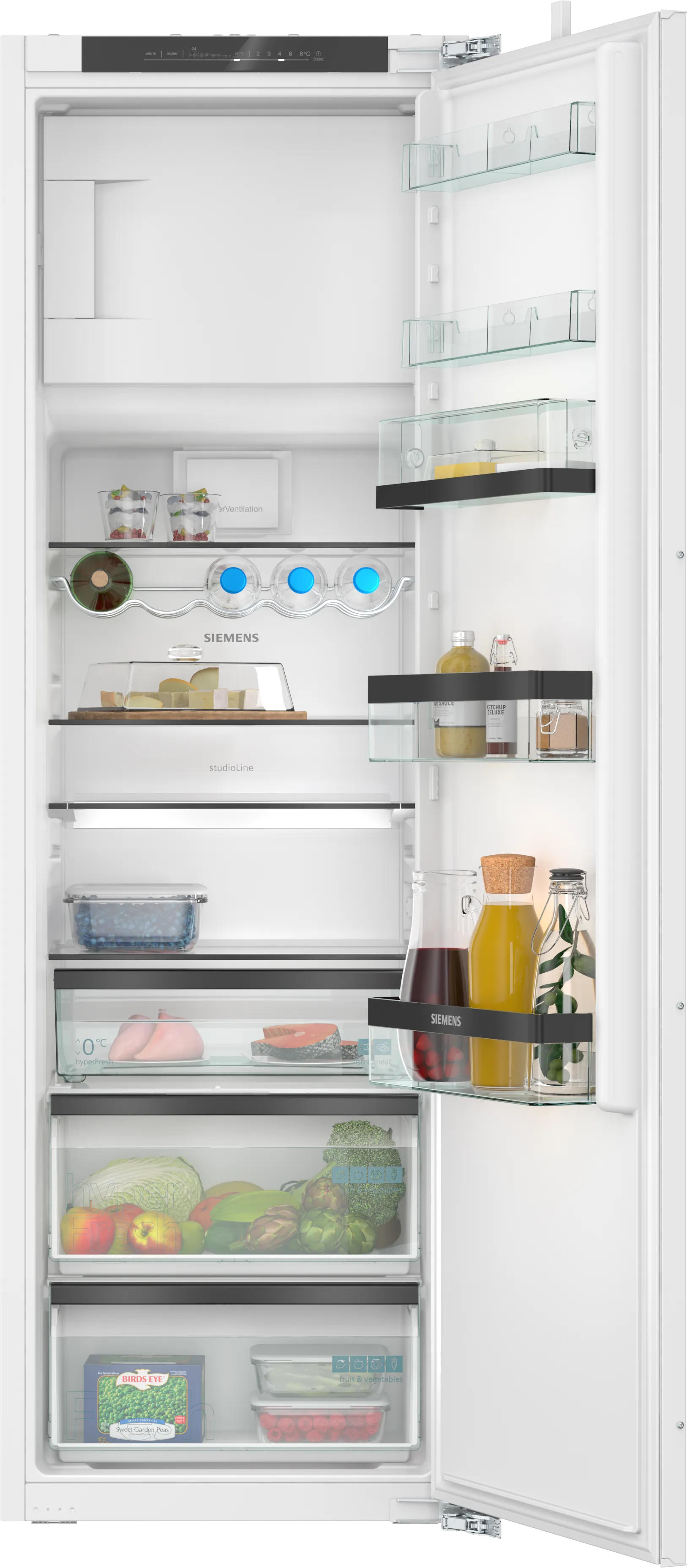 iQ500 Einbau-Kühlschrank mit Gefrierfach 177.5 x 56 cm Flachscharnier mit Softeinzug 