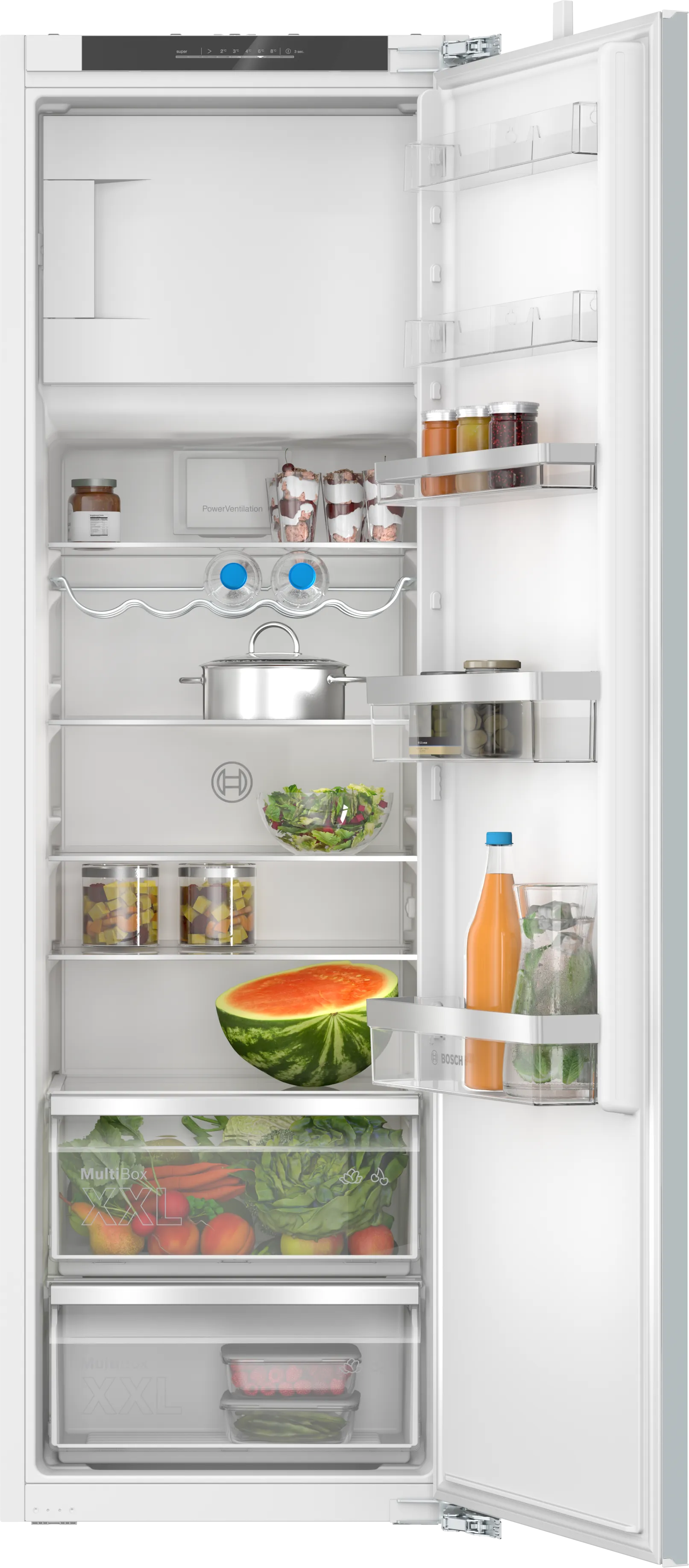 Series 4 built-in fridge with freezer section 177.5 x 56 cm flat hinge 