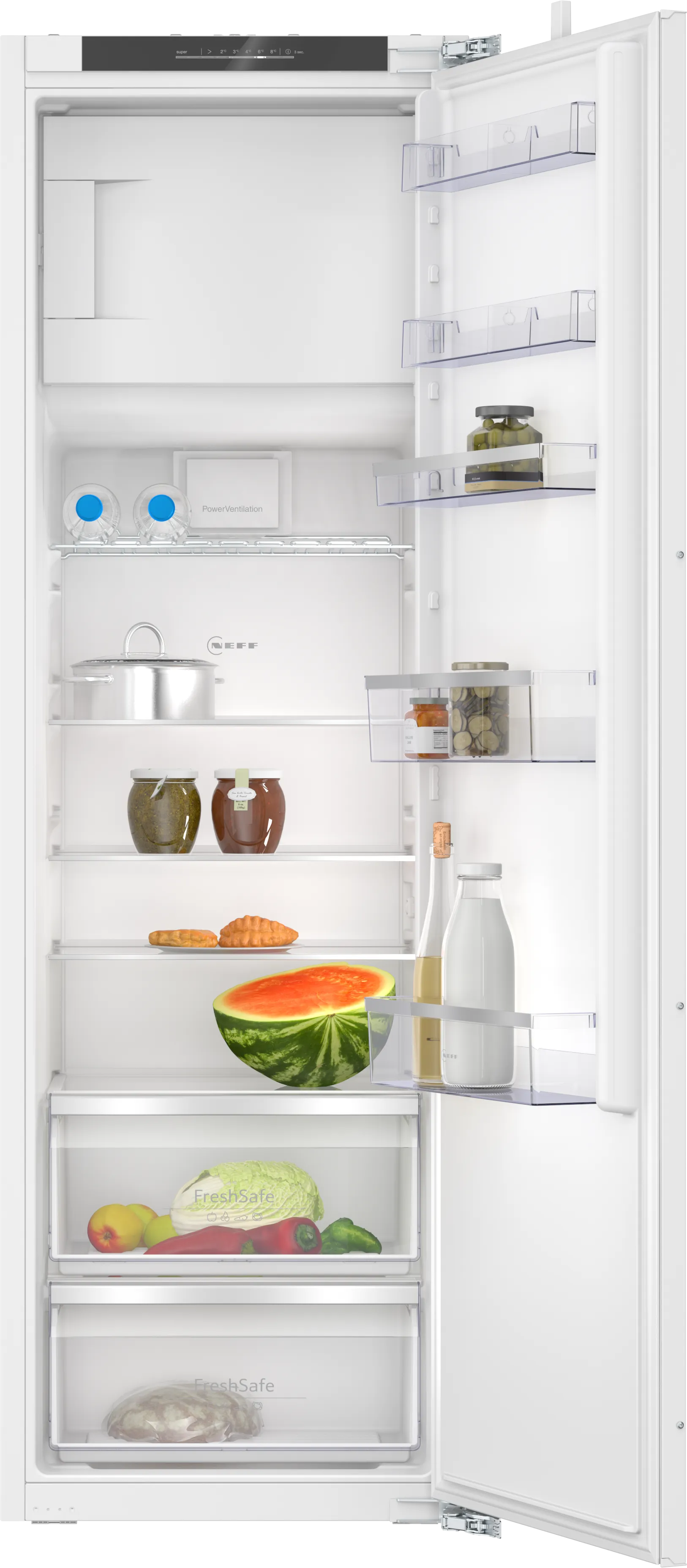 N 50 built-in fridge with freezer section 177.5 x 56 cm flat hinge 