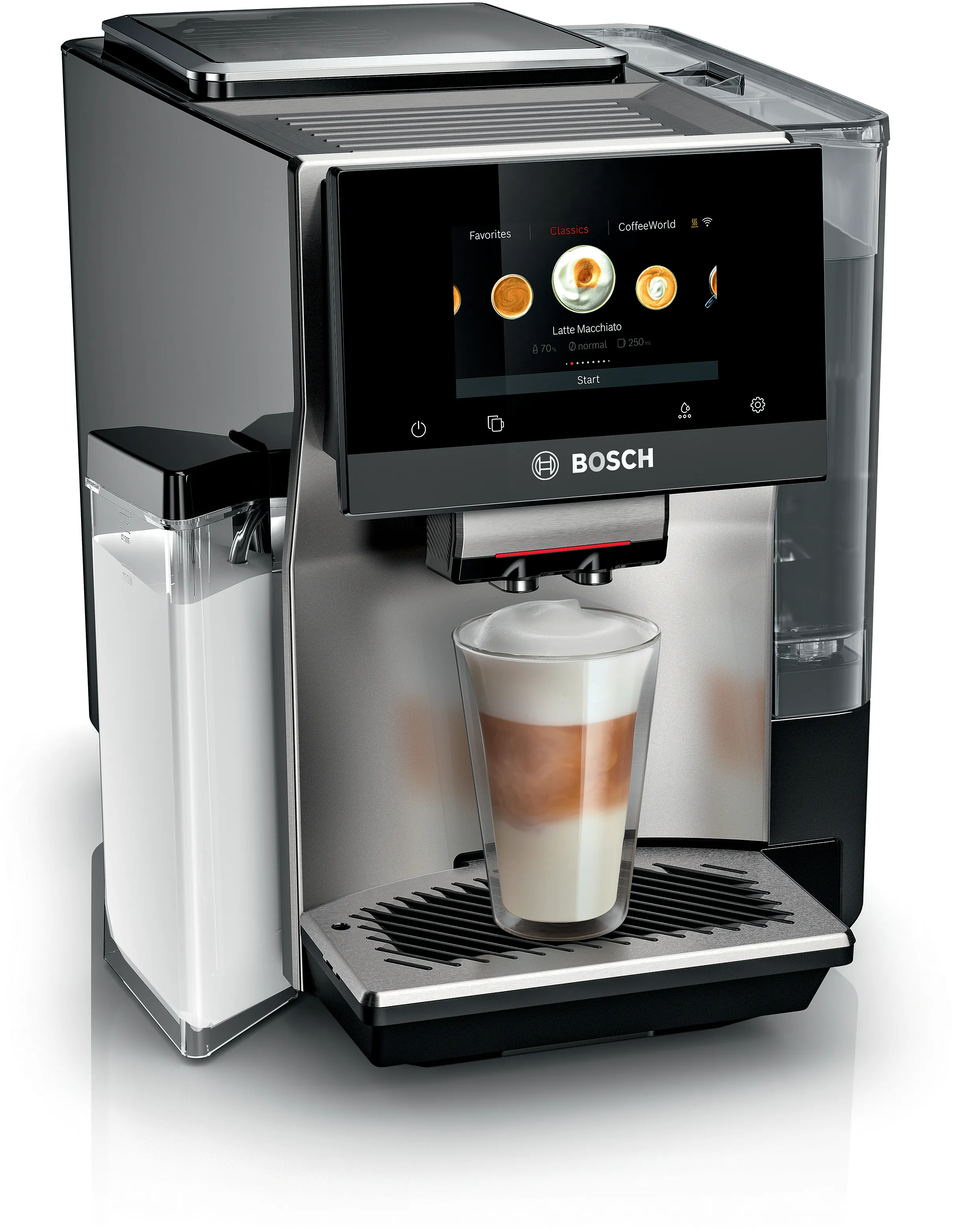 800 Series Fully Automatic Coffee Machine VeroCafe Silver, Removable Water Tank 