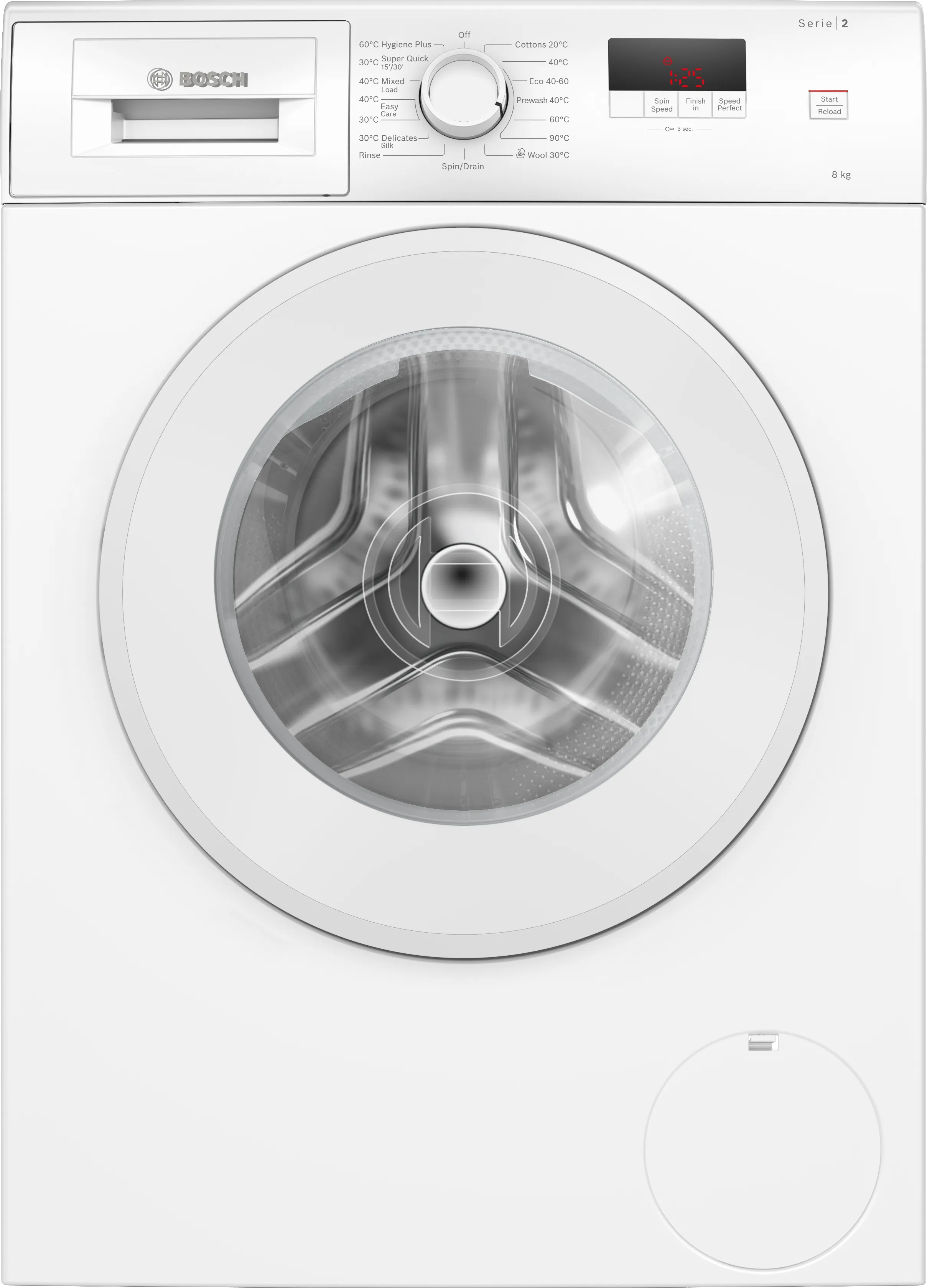 Series 2 washing machine, frontloader fullsize 8 kg 1400 rpm 