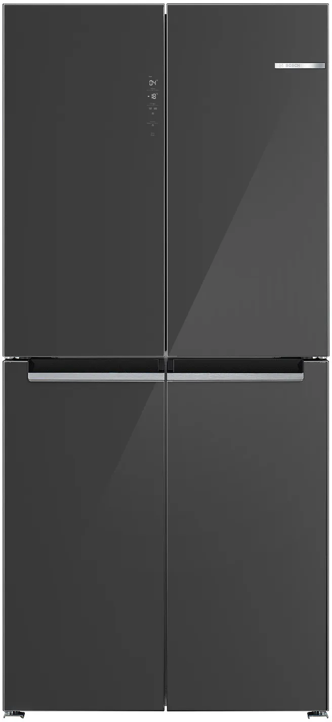 Серия 4 Долен хладилник с френска, стъклена врата 189.5 x 85.5 cm Сиво 