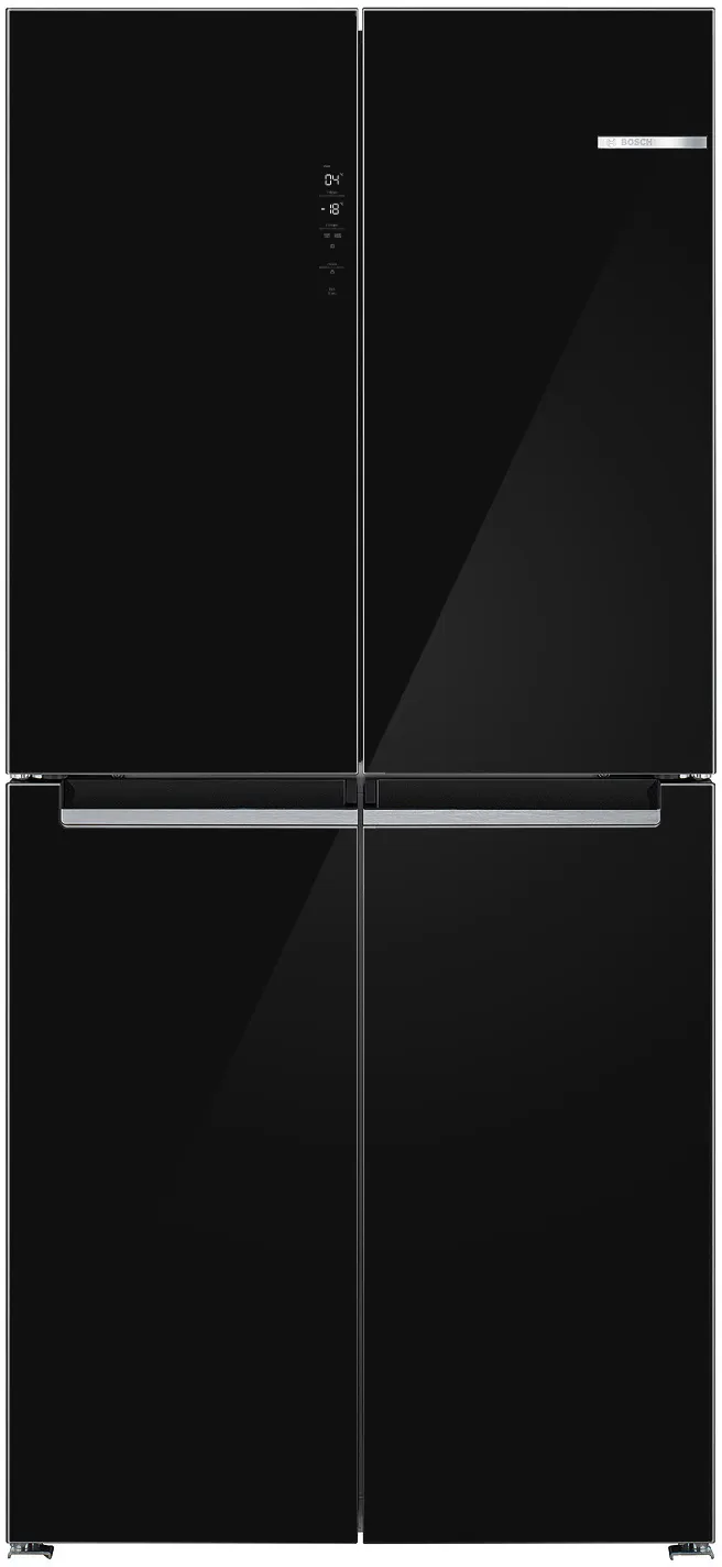 Серия 4 Долен хладилник с френска, стъклена врата 189.5 x 85.5 cm Черно 