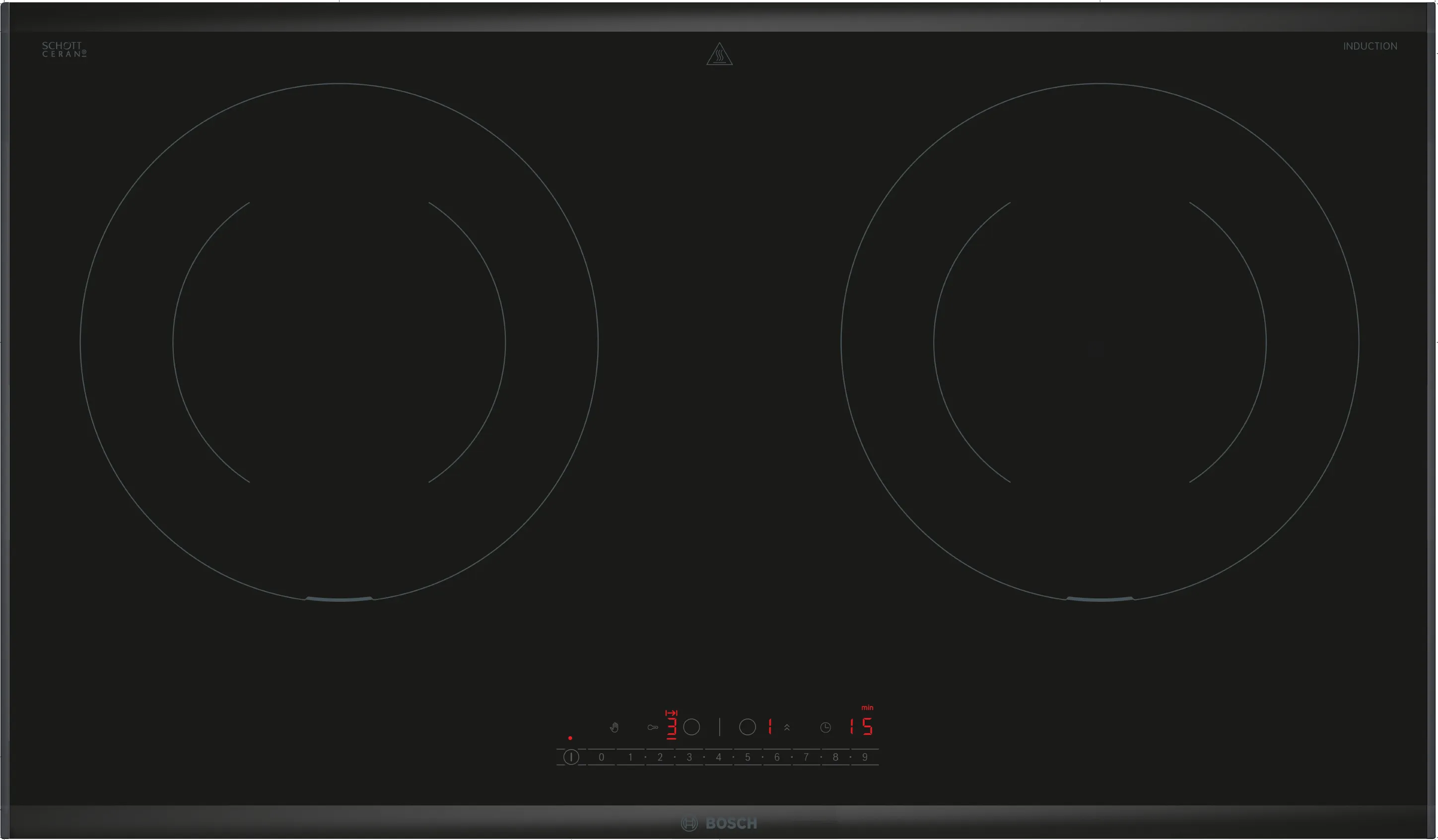 Series 8 Induction hob 78 cm Black, Surface mount with frame 
