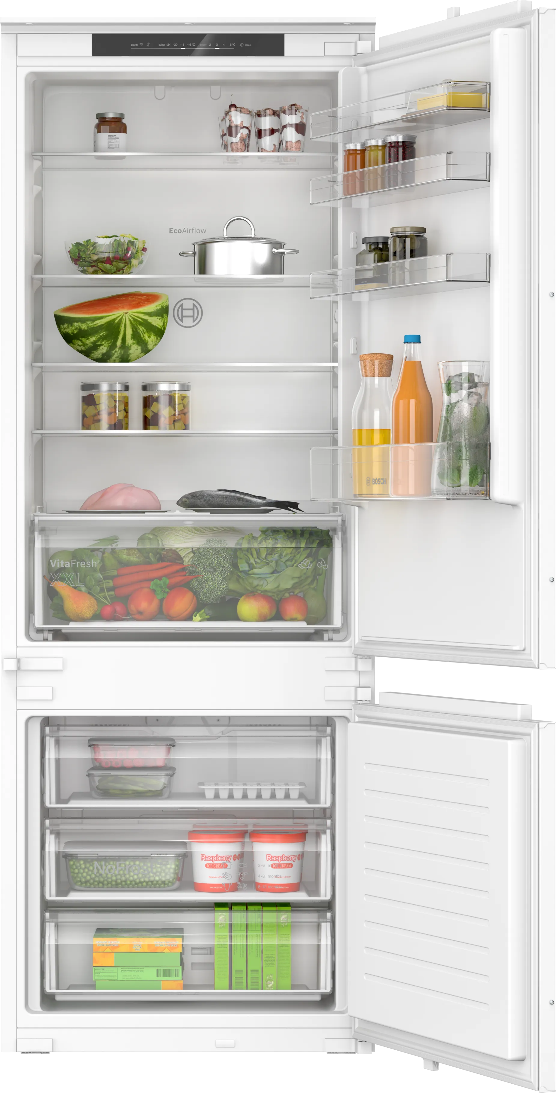 Series 2 built-in fridge-freezer with freezer at bottom 193.5 x 69.1 cm sliding hinge 