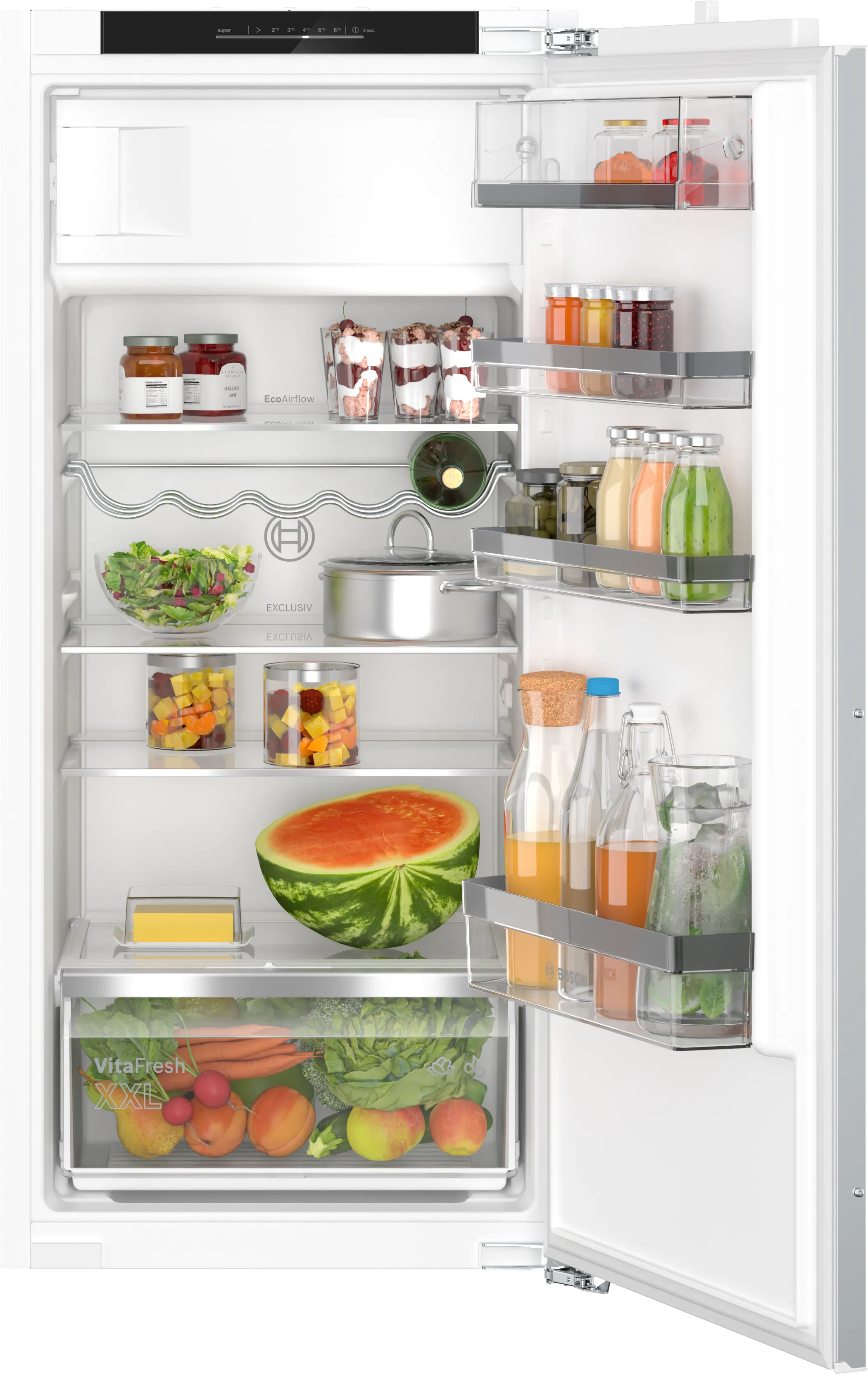 Series 6 built-in fridge with freezer section 122.5 x 56 cm soft close flat hinge 