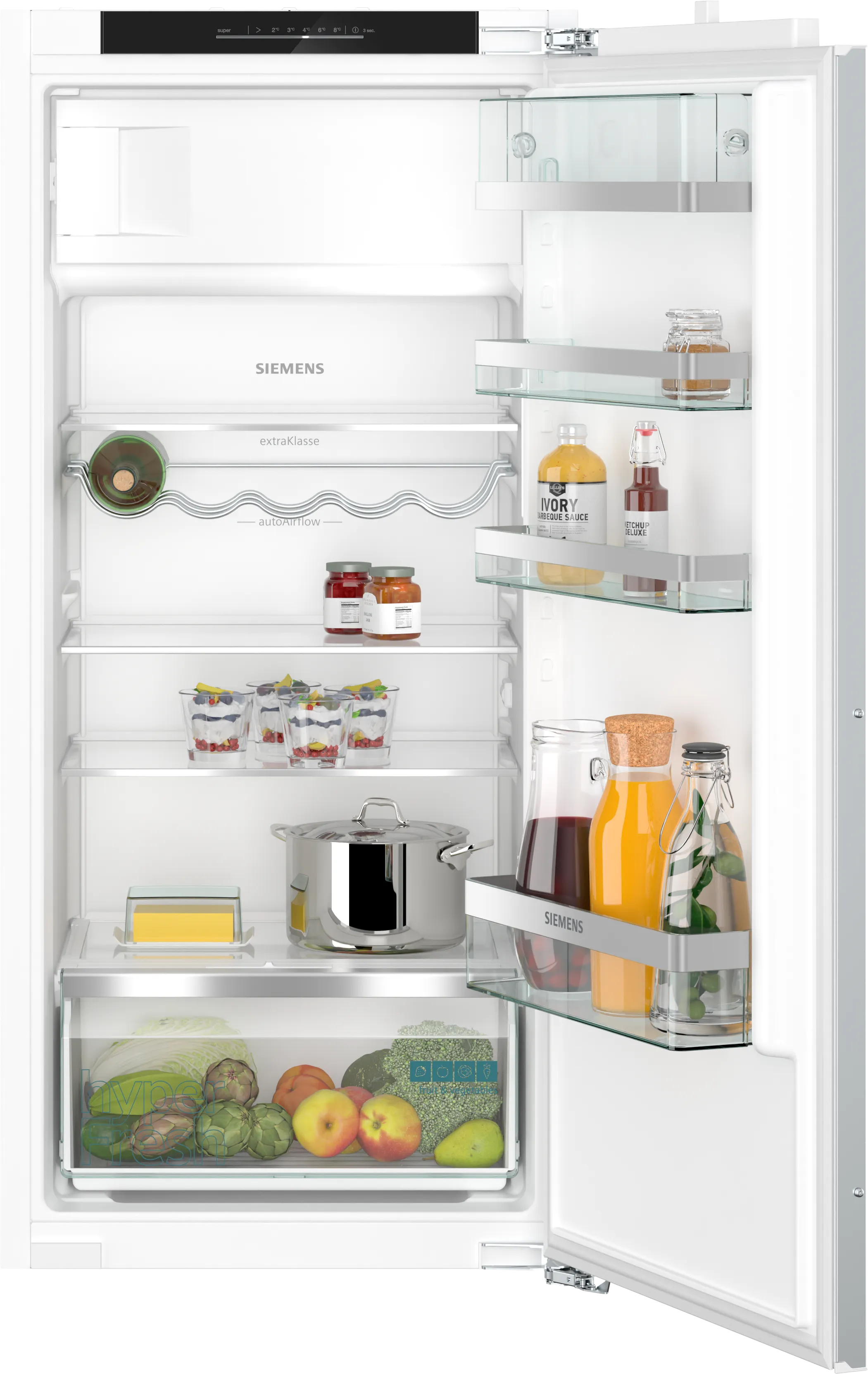 iQ500 Réfrigérateur intégrable avec compartiment de congélation 122.5 x 56 cm Charnières plates SoftClose 