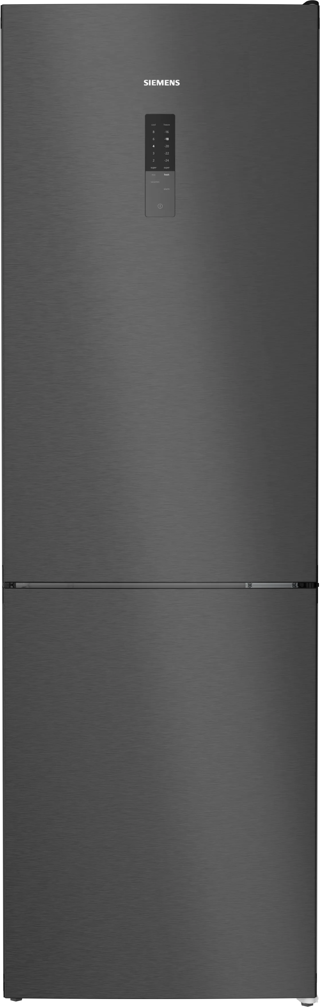 iQ300 Vrijstaande koel-vriescombinatie met bottom-freezer 186 x 60 cm Zwart geborsteld staal antiFingerprint 