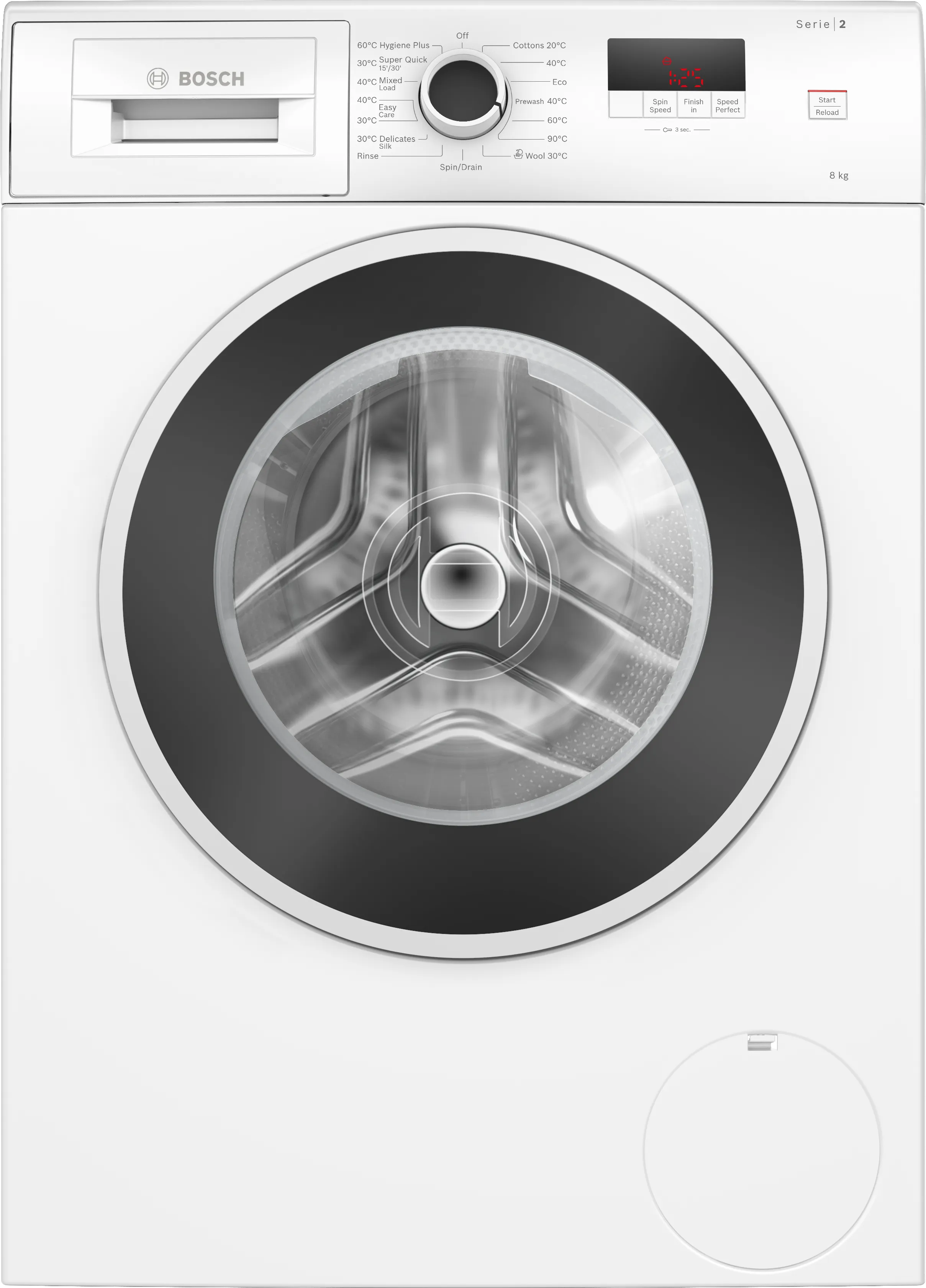 Series 2 Washing machine, front loader 8 kg , White