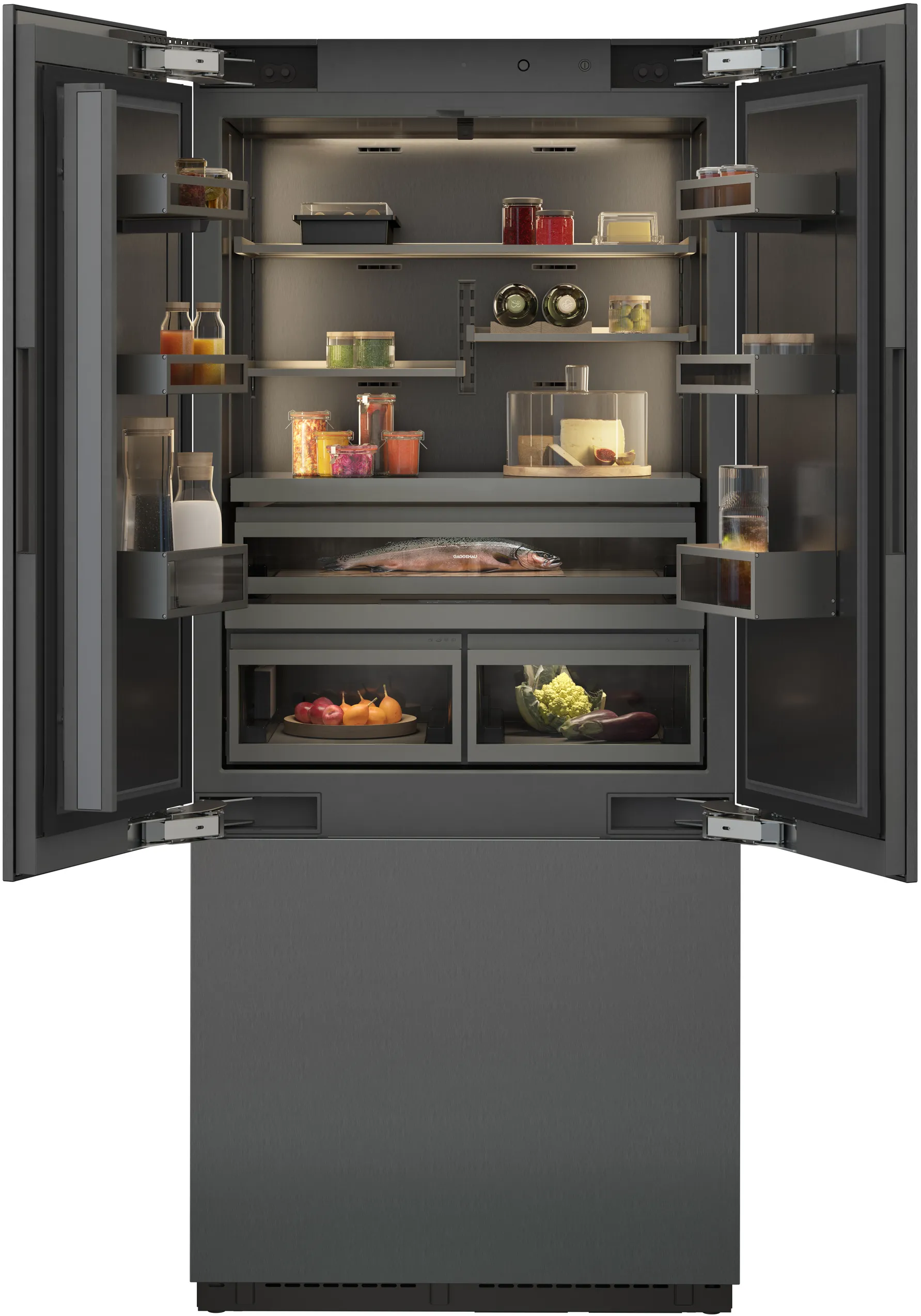 400 series Vario built-in fridge-freezer with freezer at bottom 212.3 x 89.4 cm soft close flat hinge 