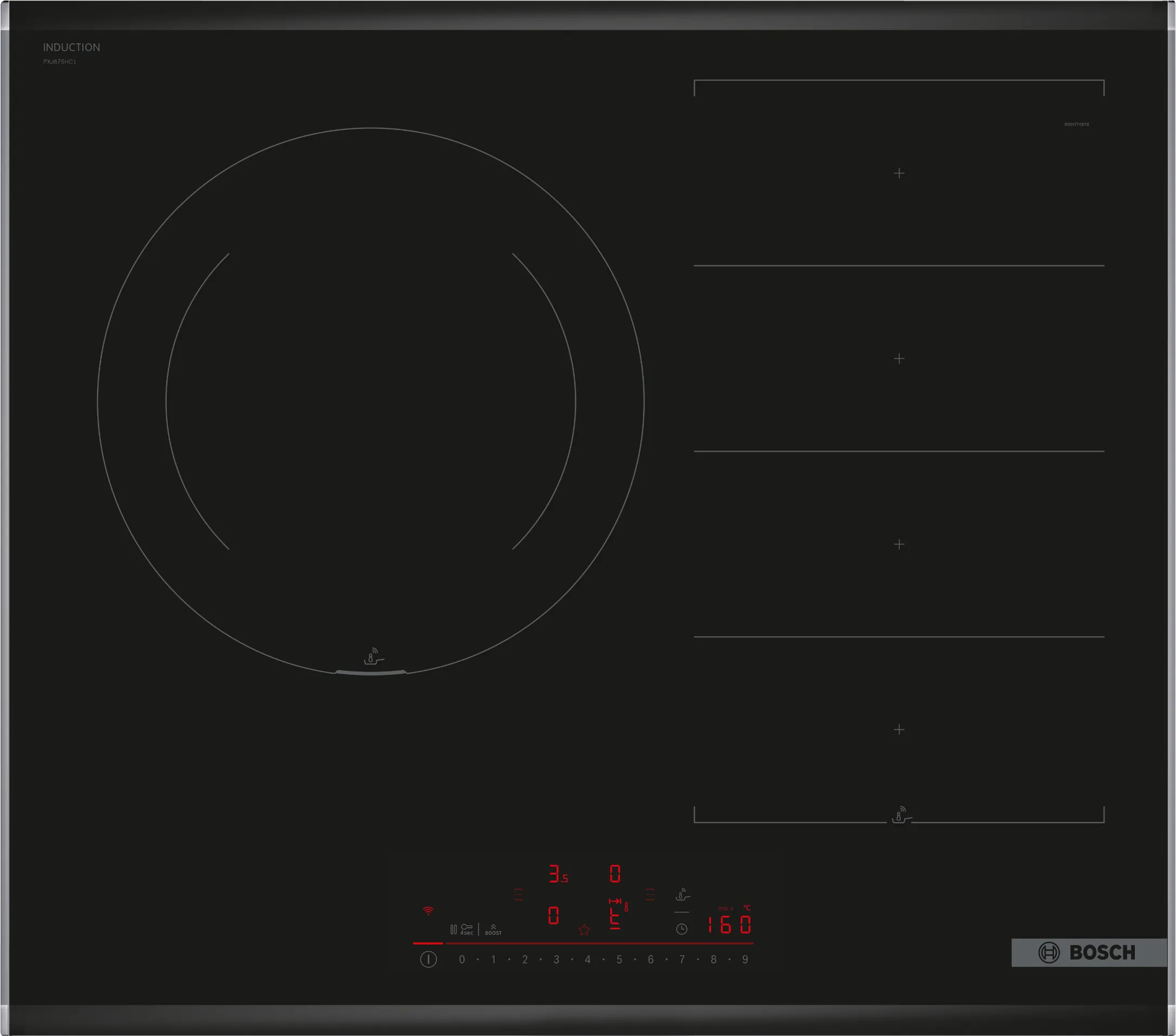 Series 6 電磁爐 60 cm 黑色, surface mount with frame 