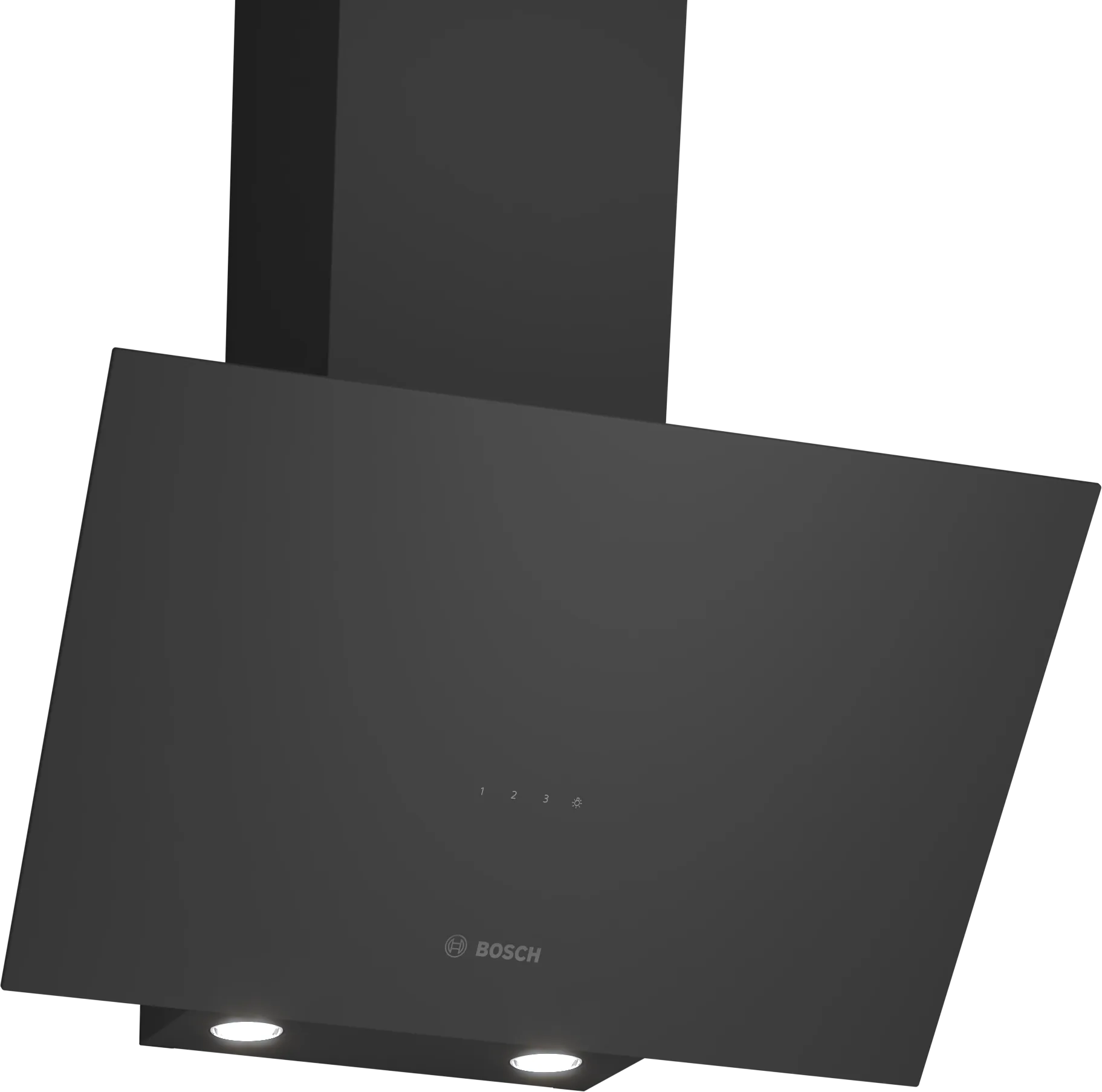 Series 2 wall-mounted cooker hood 60 cm clear glass black printed, Black 