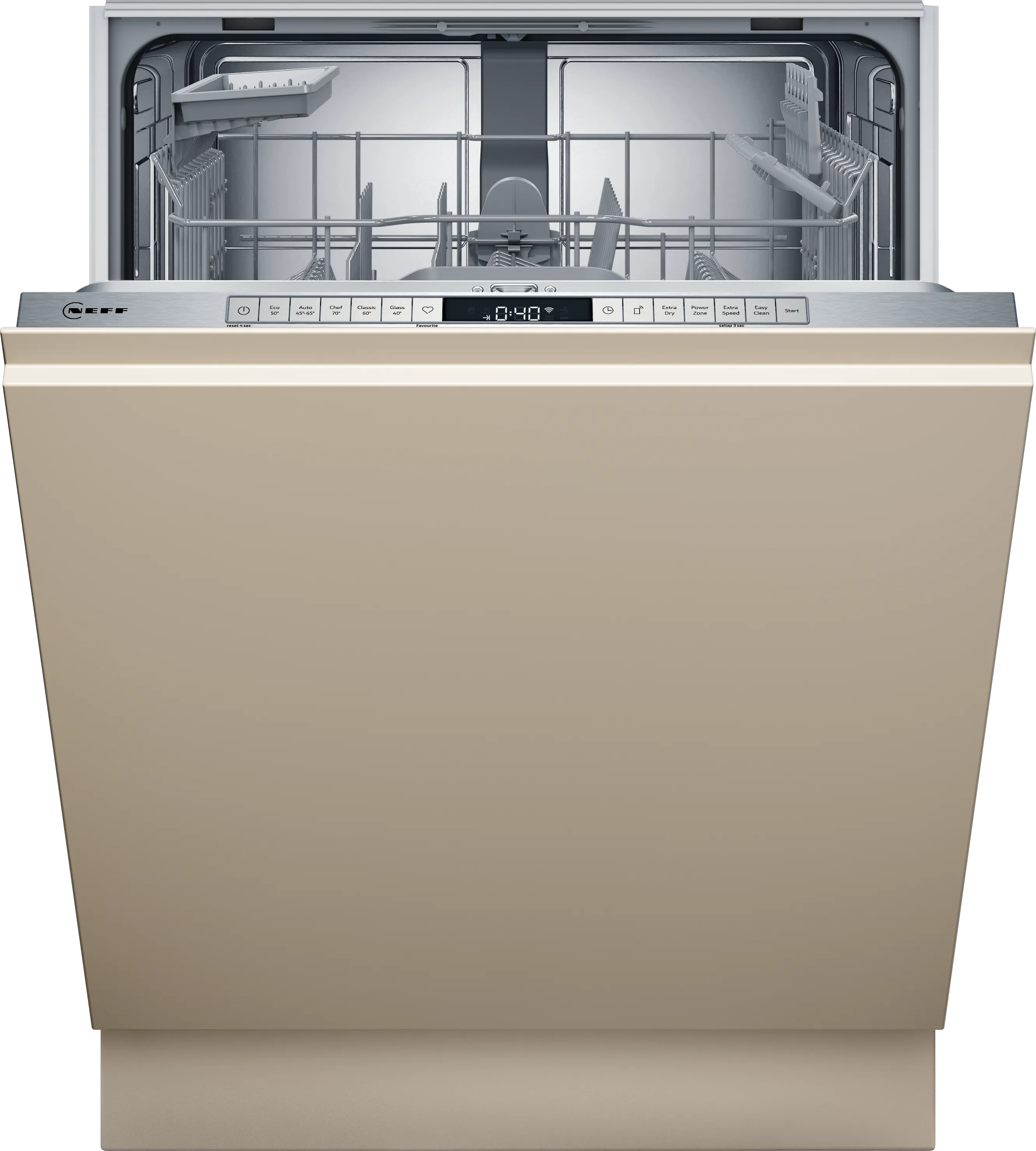 N 50 fully-integrated dishwasher 60 cm Variable hinge for special installation situations 