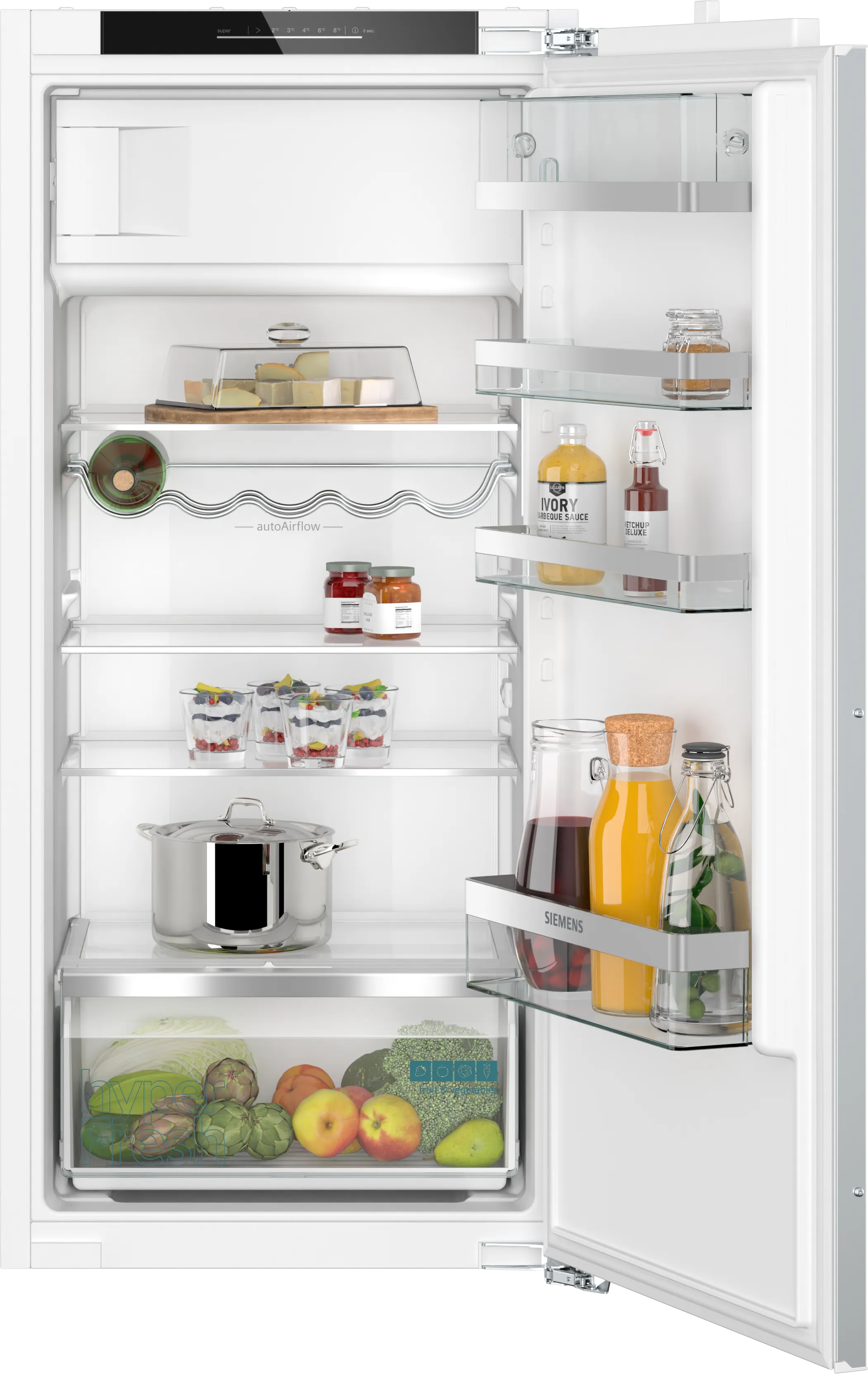 iQ500 built-in fridge with freezer section 122.1 x 55.8 cm soft close flat hinge 