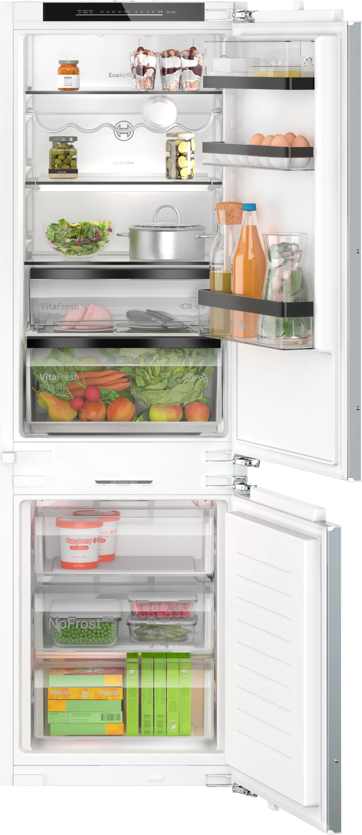 Serie 6 Integreerbare koel-vriescombinatie met bottom-freezer 177.2 x 55.8 cm SoftClose vlakscharnier 