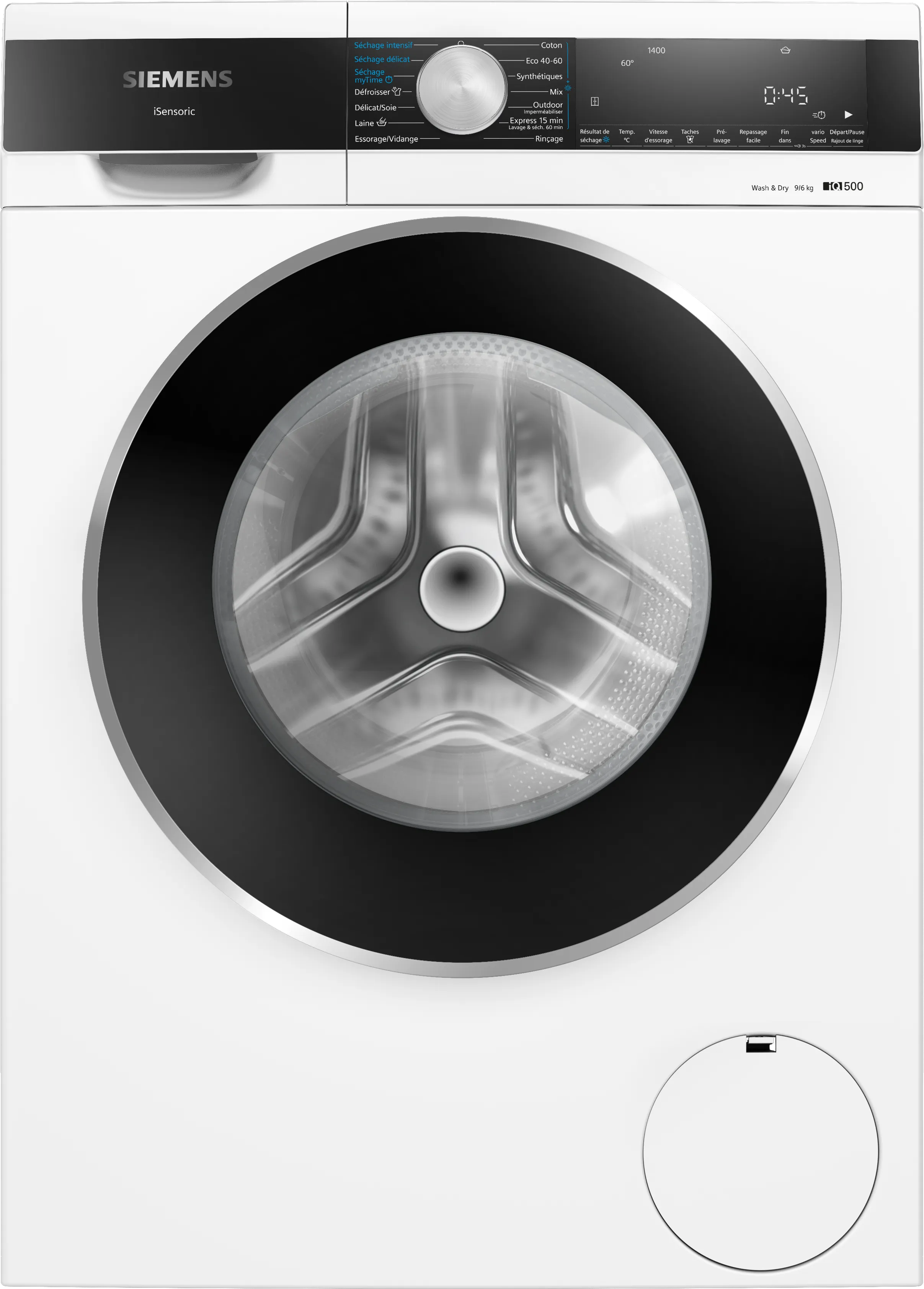 iQ500 Lave-linge séchant 9/6 kg 1400 trs/min, Blanc