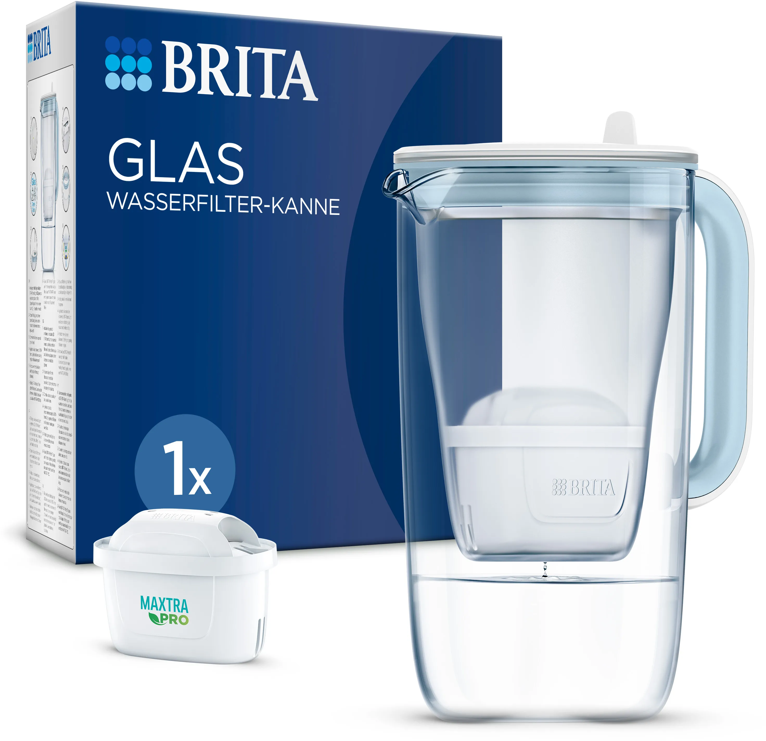 Glaskanne BRITA Wasserfilter-Kanne Glas 2,5 L
