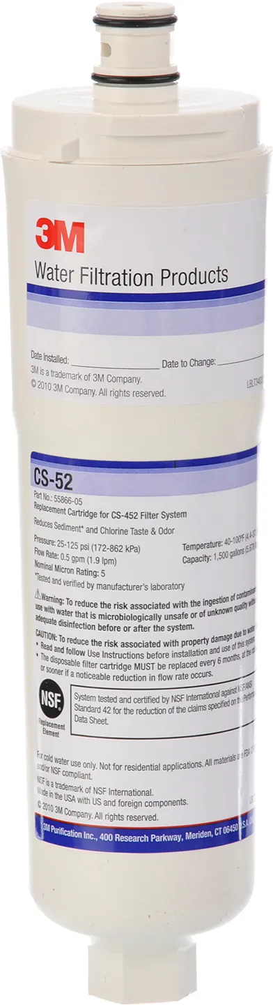 Interne waterfilter CS-52 voor Side-by-side koel- en diepvriescombinaties 