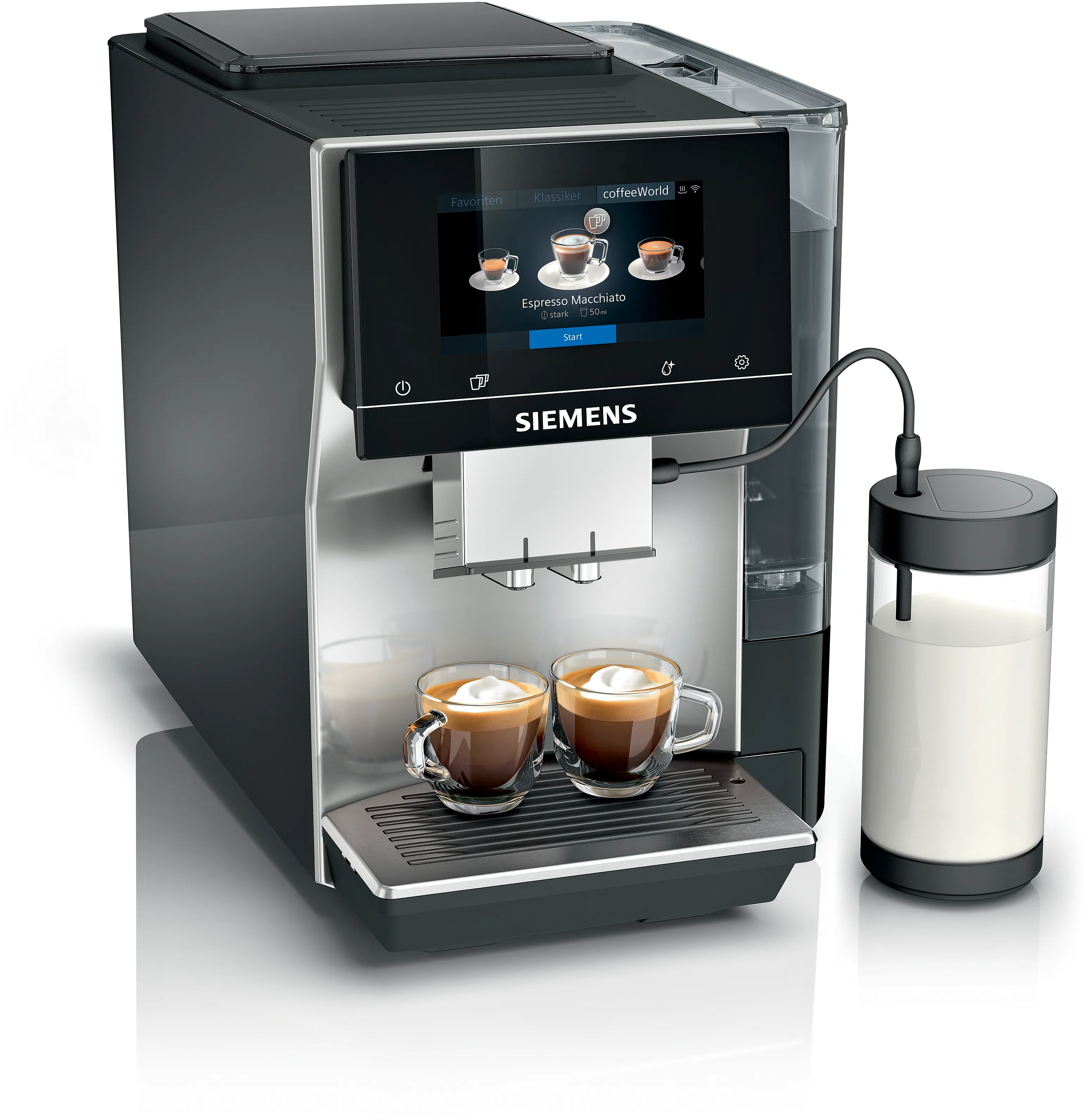 Plně automatický kávovar EQ700 classic stříbrná "inox" metalická, nádržka na vodu 