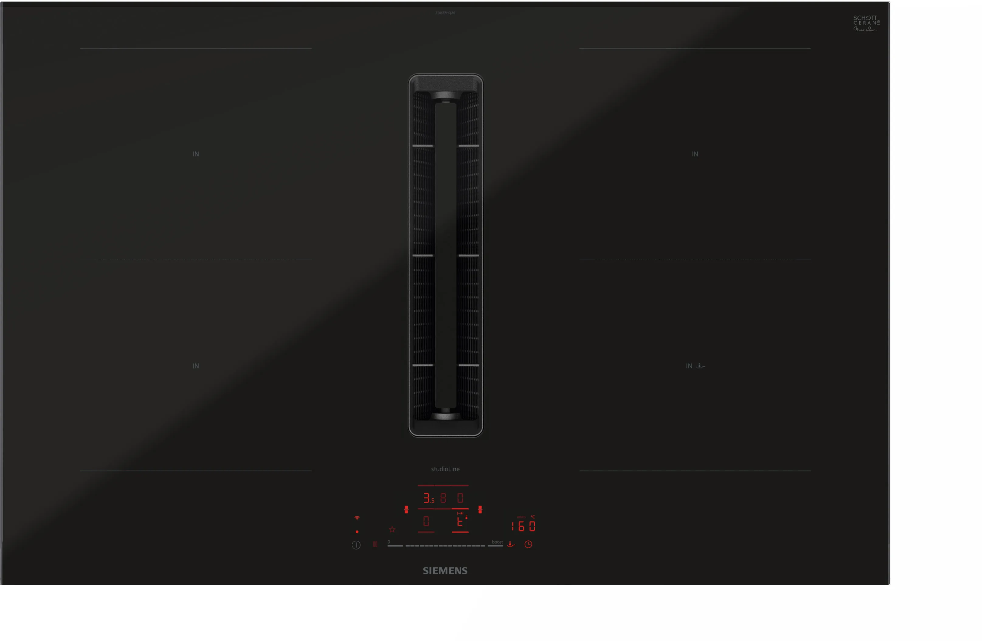 iQ500 Induction hob with integrated ventilation system 80 cm surface mount with frame 