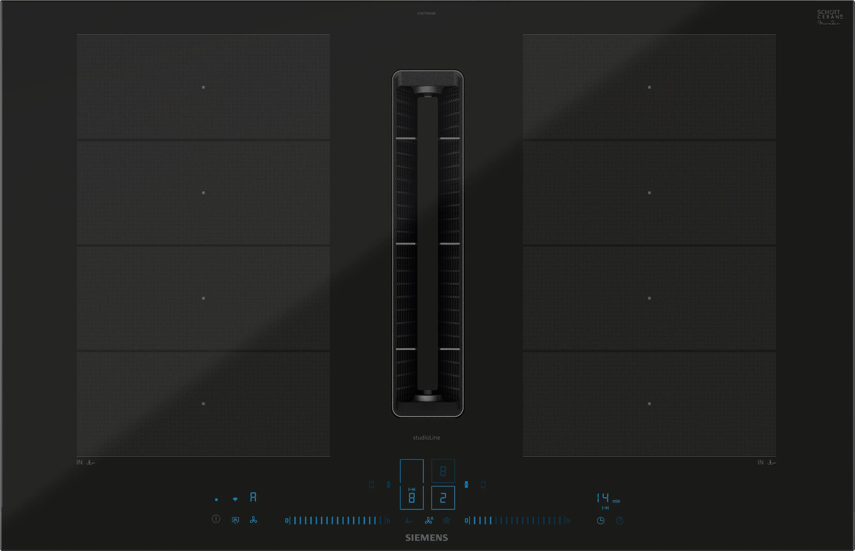 iQ700 Induktions Kochfeld mit integriertem Dunstabzug 80 cm Mit Rahmen aufliegend 