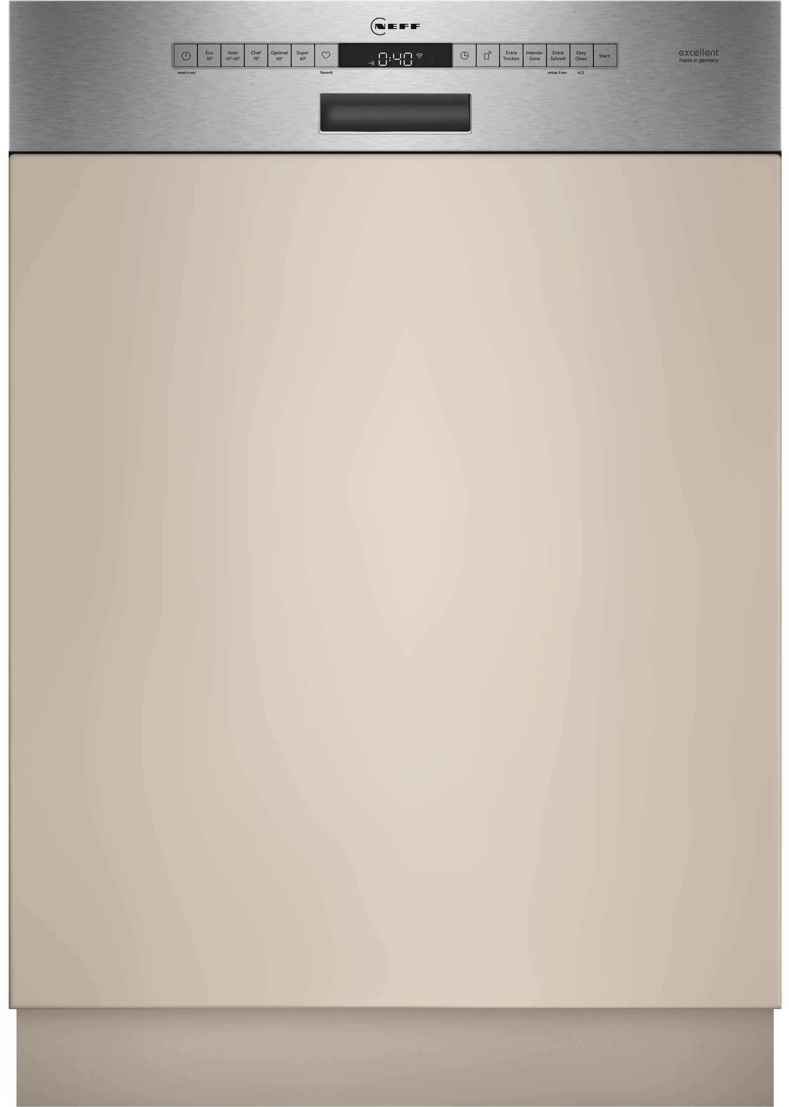 N 70 Geschirrspüler integrierbar 60 cm Gebürsteter Stahl