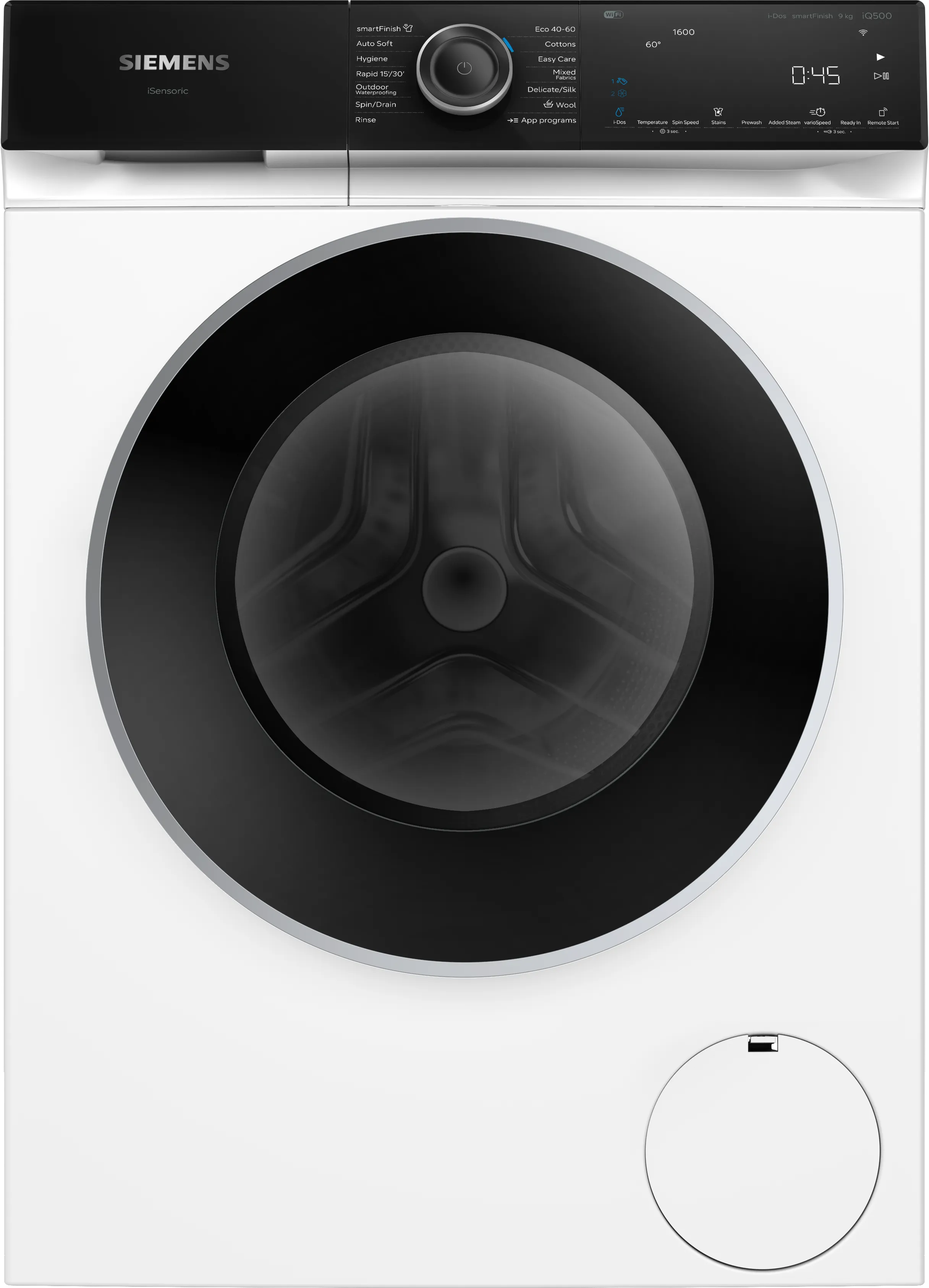 iQ500 Washing machine, front loader 9 kg 1600 rpm, White 