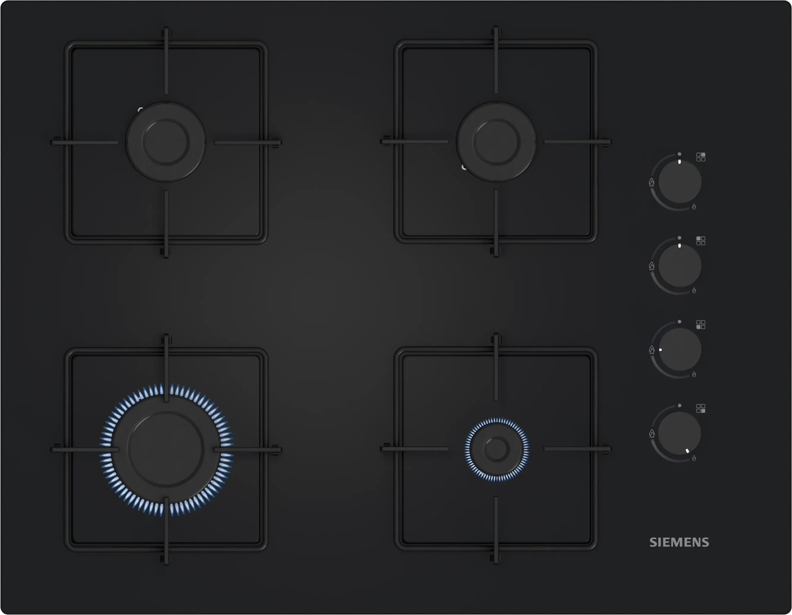 iQ300 Gazlı Ocak 67 cm Sert cam, Siyah 