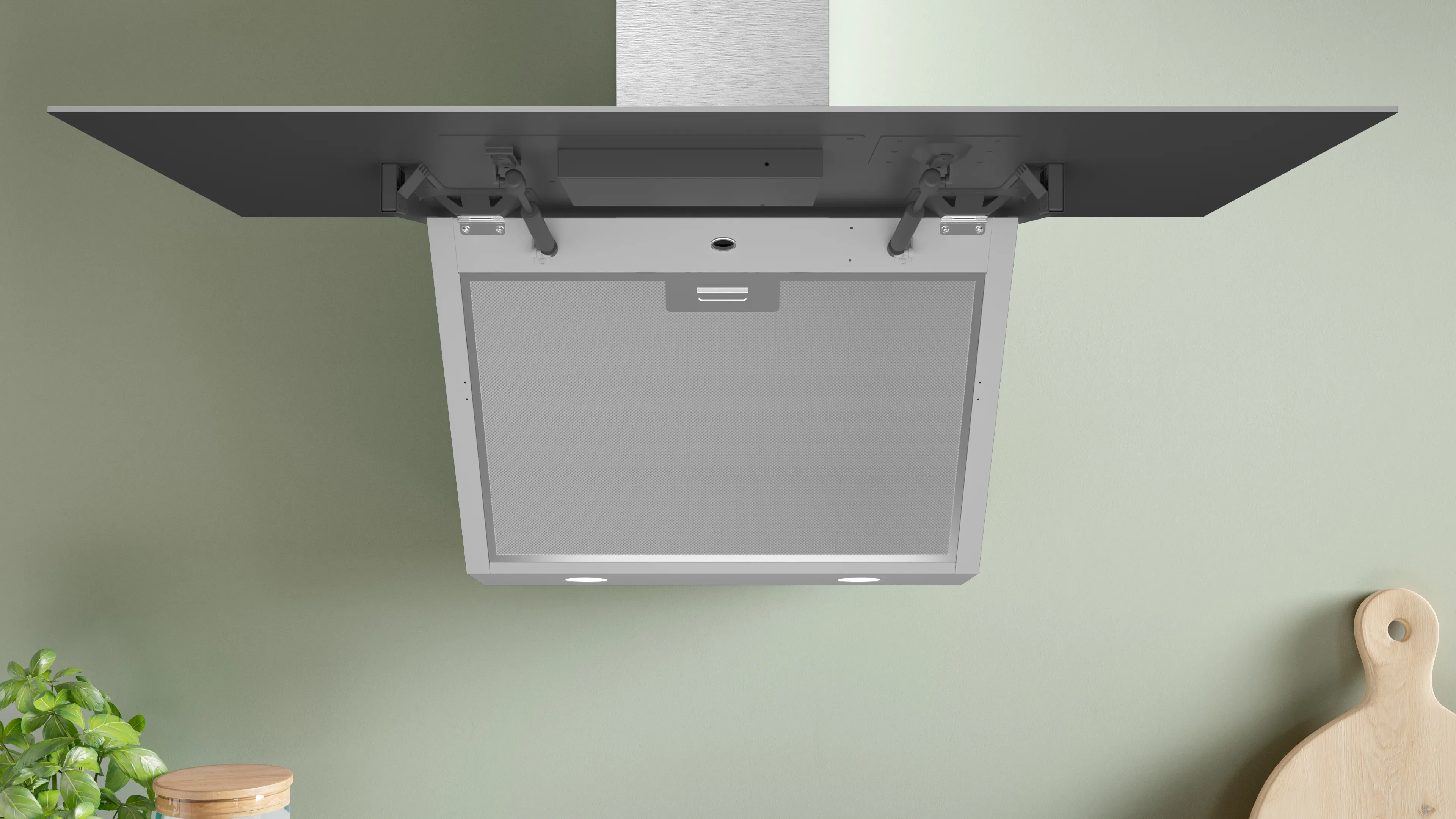 Serie 6Duvar Tipi Davlumbaz 90 cm Beyaz Cam Yüzey, Beyaz