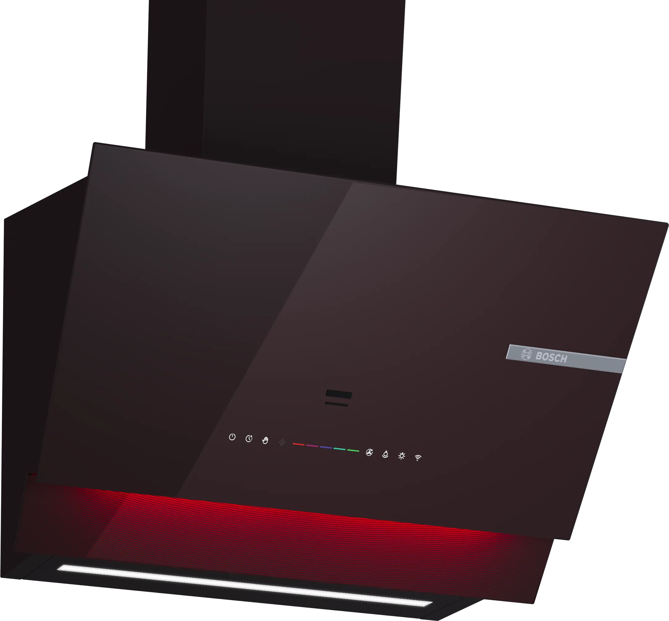 Series 8 wall-mounted cooker hood 60 cm clear glass black printed, Black 