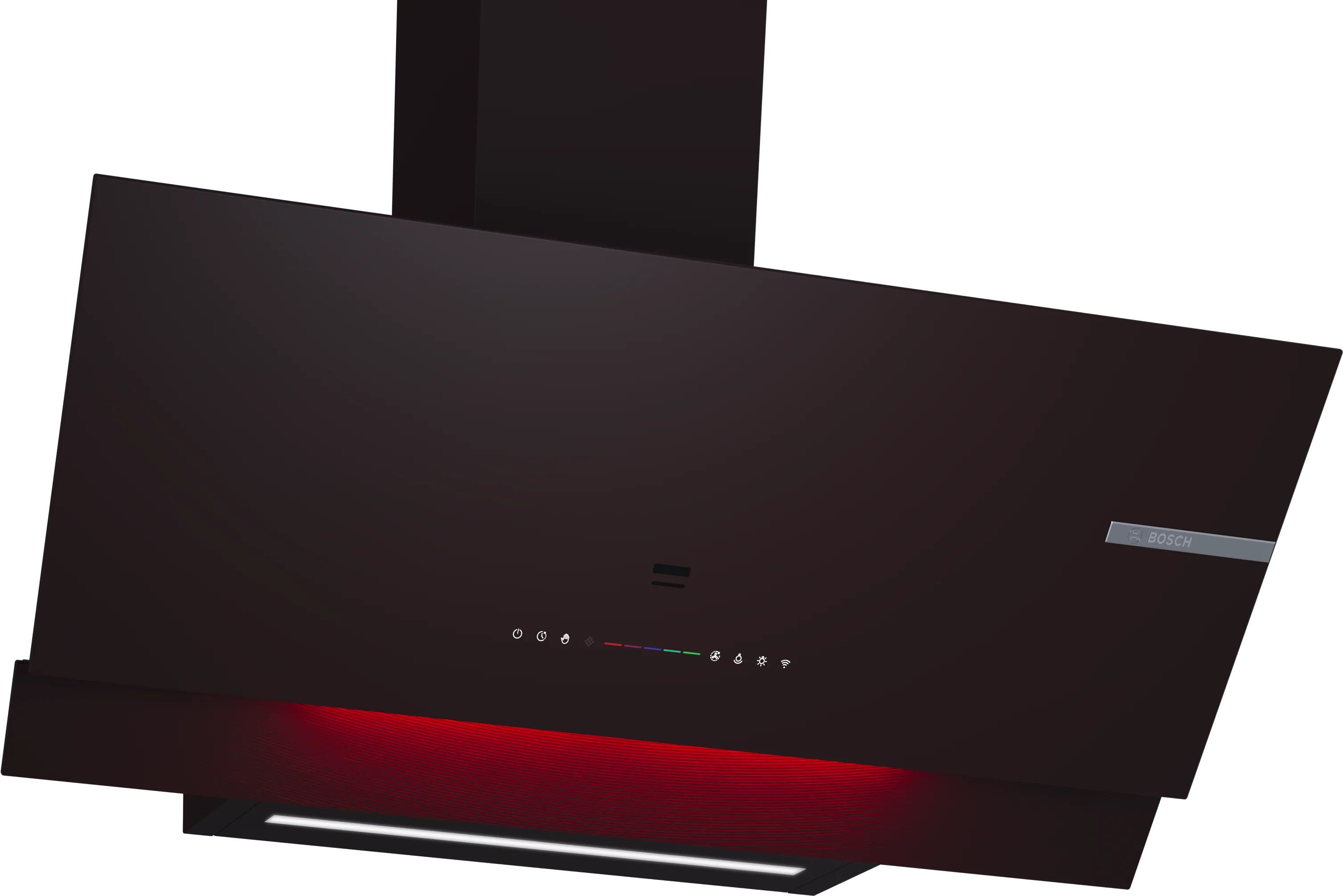 Series 8 wall-mounted cooker hood 60 cm clear glass black printed, Black