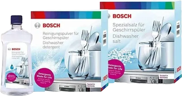 Bosch Dishwasher Combo Pack – Dishwasher Detergent, Salt & Rinse Aid