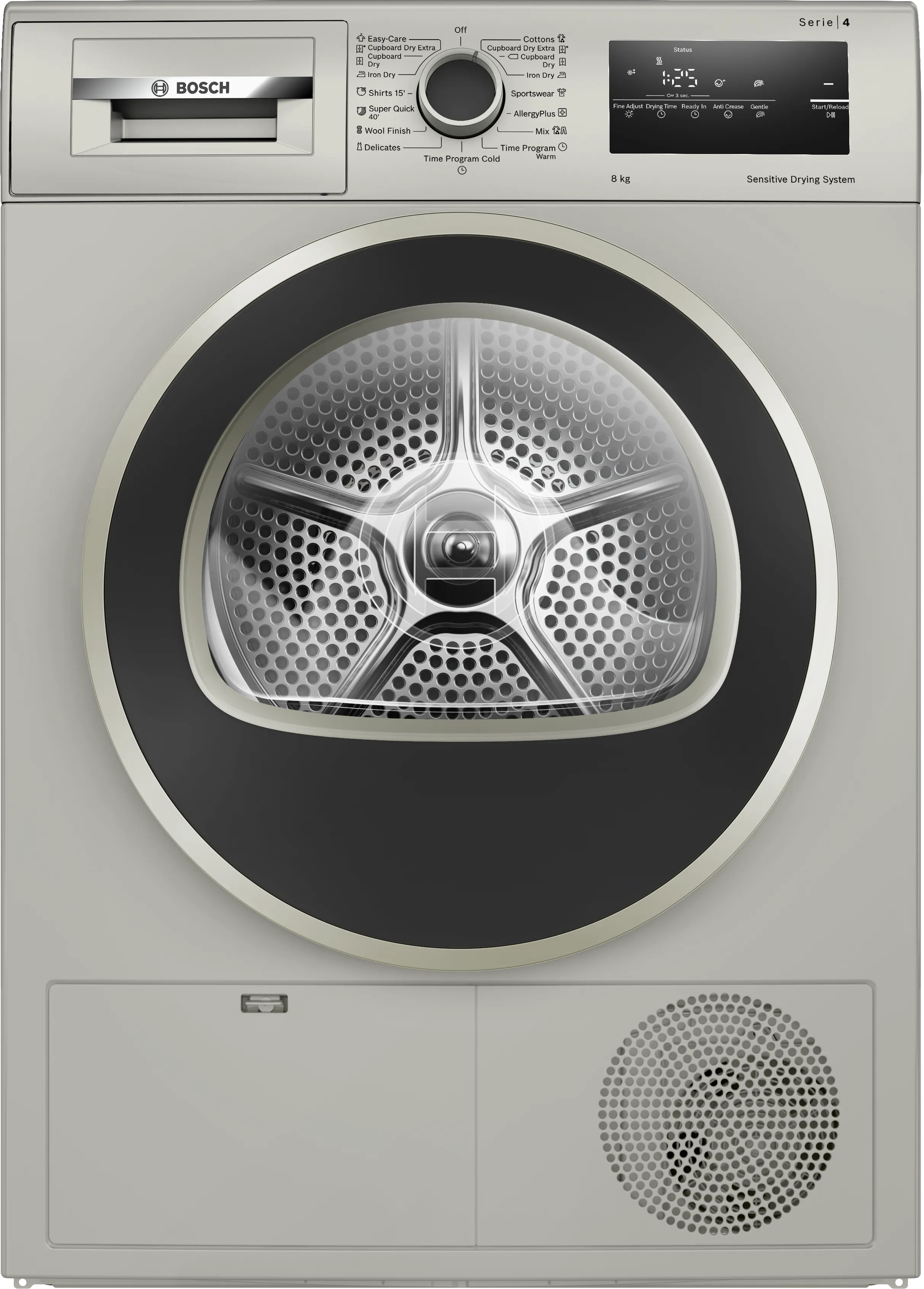 Series 4 condenser tumble dryer 8 kg Silver inox 