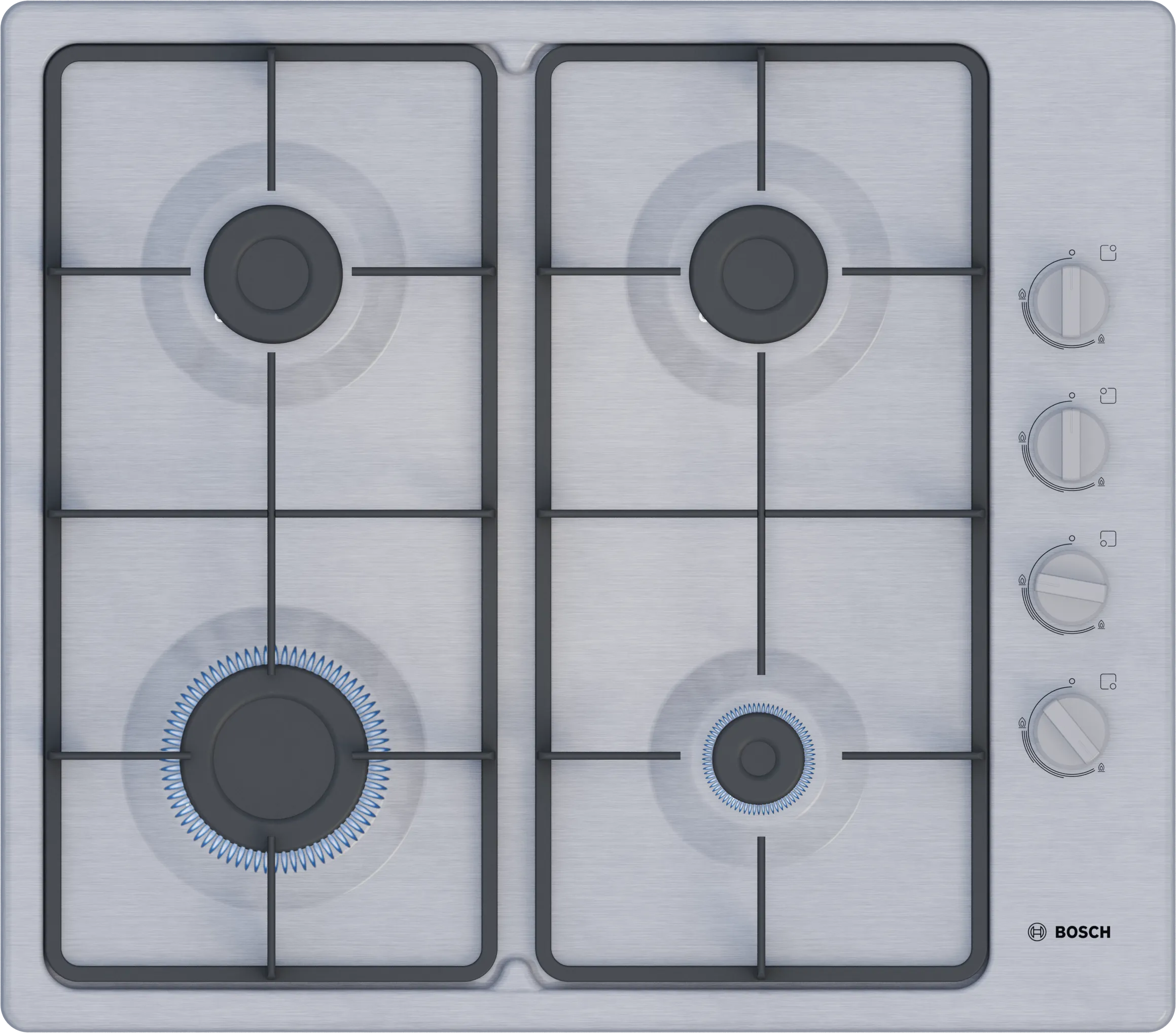 سلسلة الطرازات Serie 2  Gas hob 60 cm ستانلس ستيل 
