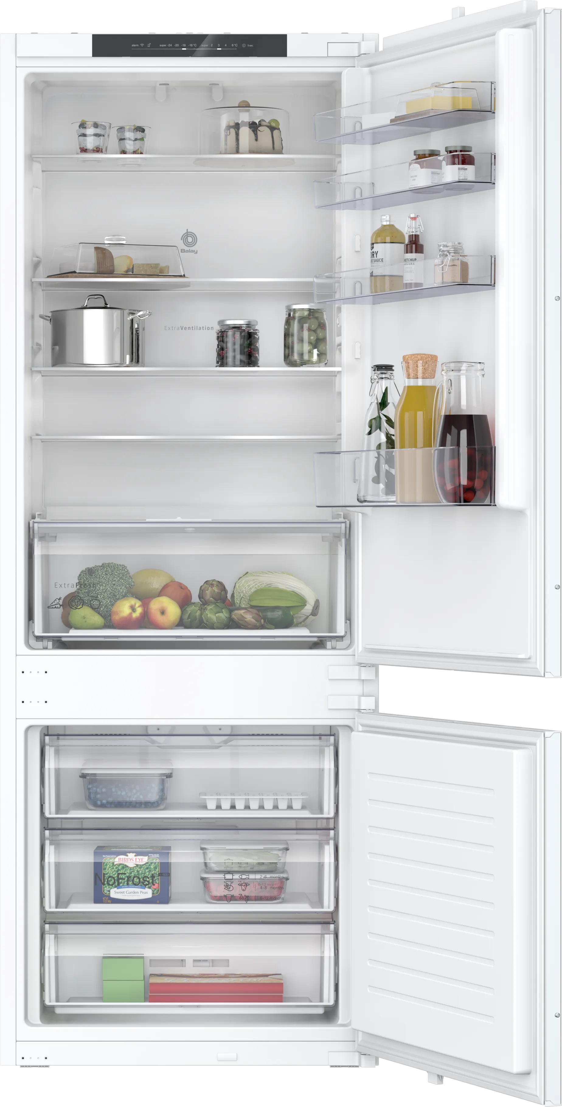Frigorífico combi integrable 193.5 x 69.1 cm Sistema de integración de puerta deslizante