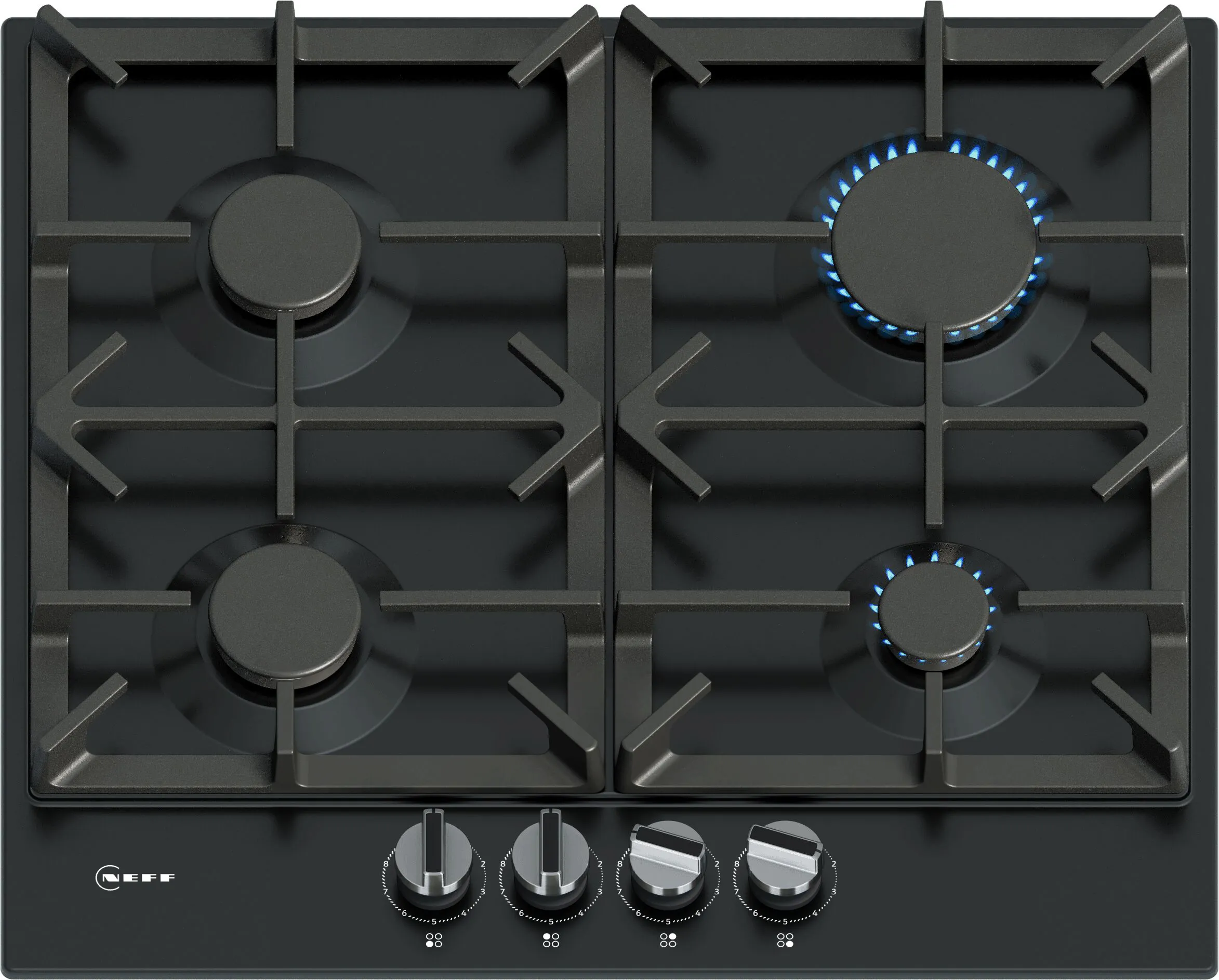 N 70 Gas hob 60 cm Enamel, Black 