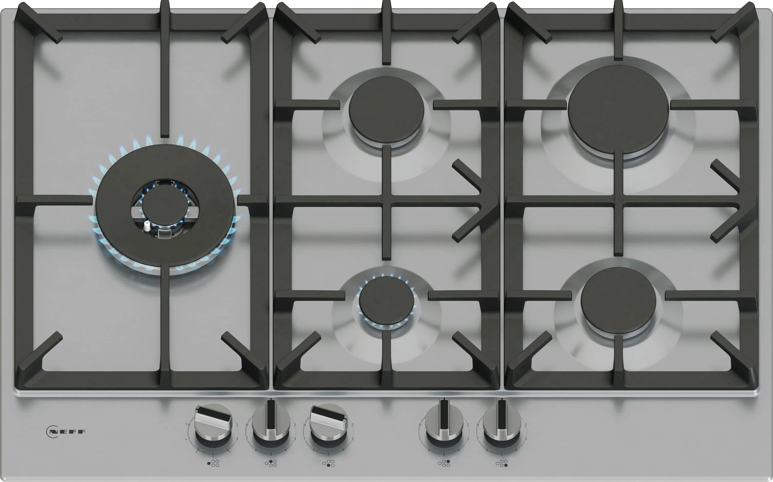 N 70 Gas hob 75 cm Stainless steel