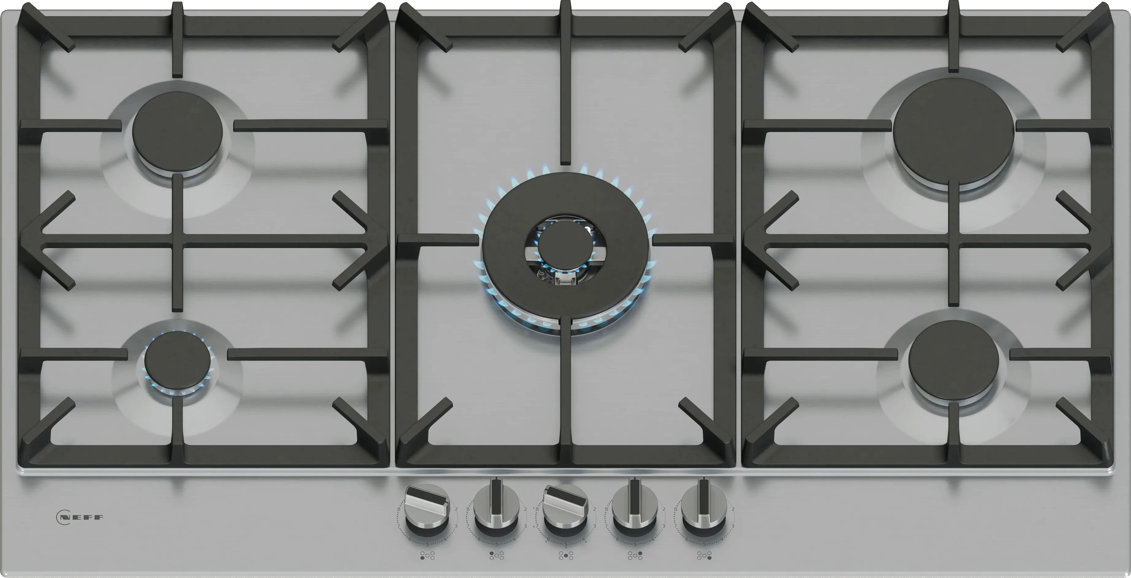 N 70 Gas hob 90 cm Stainless steel