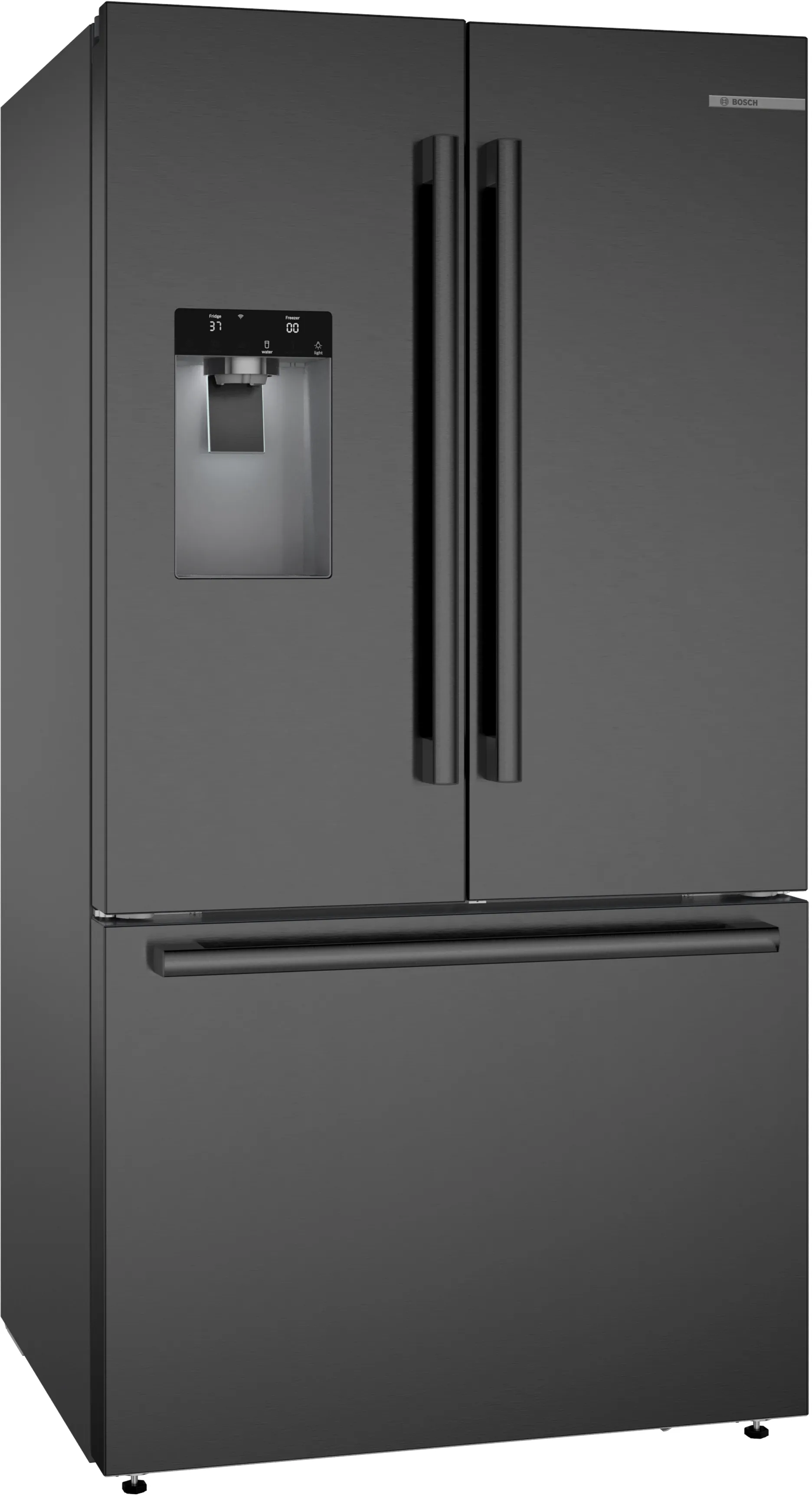 500 Series French Door Bottom Mount Refrigerator 36'' Black Stainless Steel 