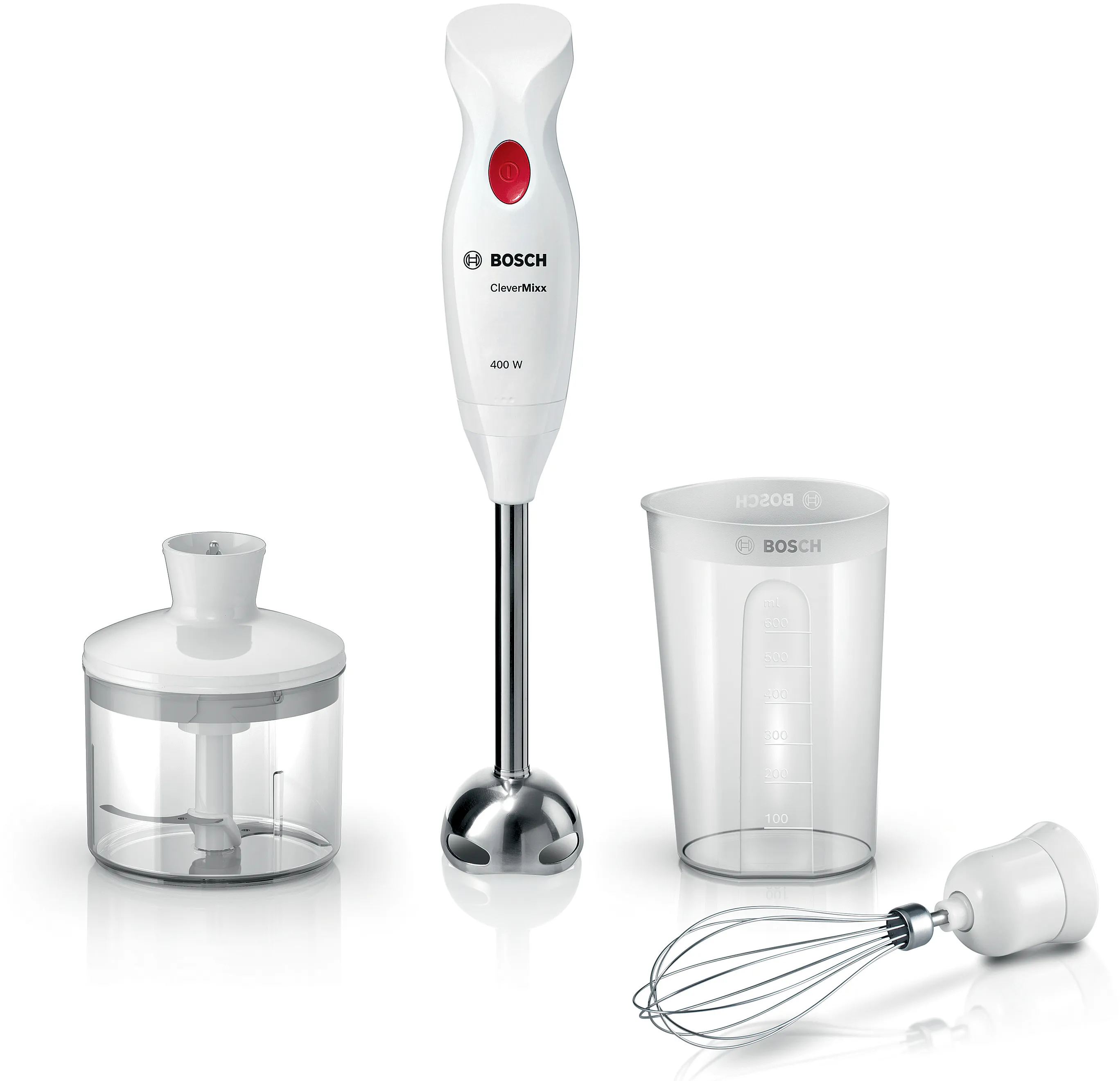 Mixeur plongeant CleverMixx 400 W Blanc, rouge profond 
