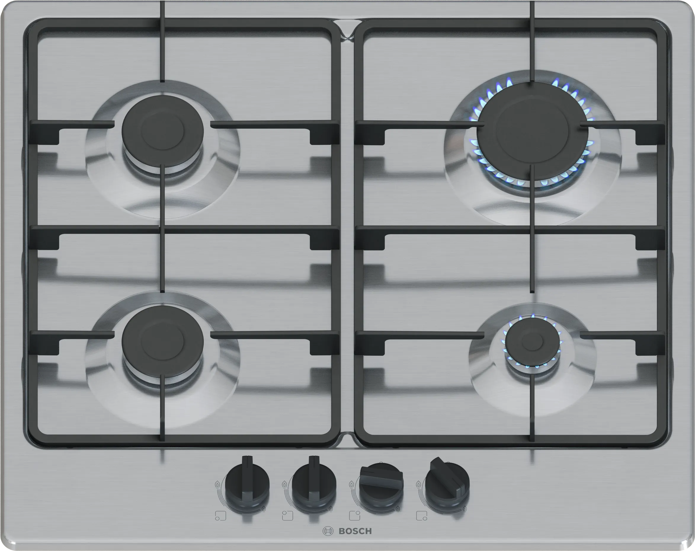 Series 4 gas hob 60 cm Stainless steel