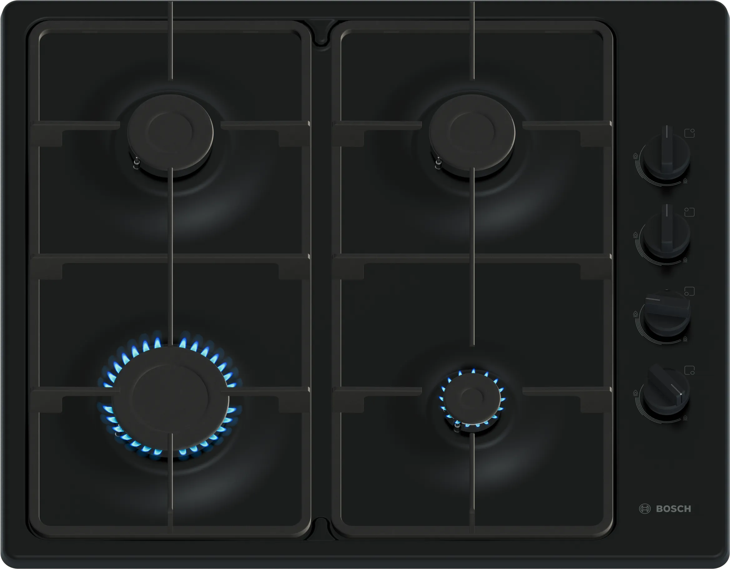 Series 2 Gas hob 60 cm Enamel, Black 