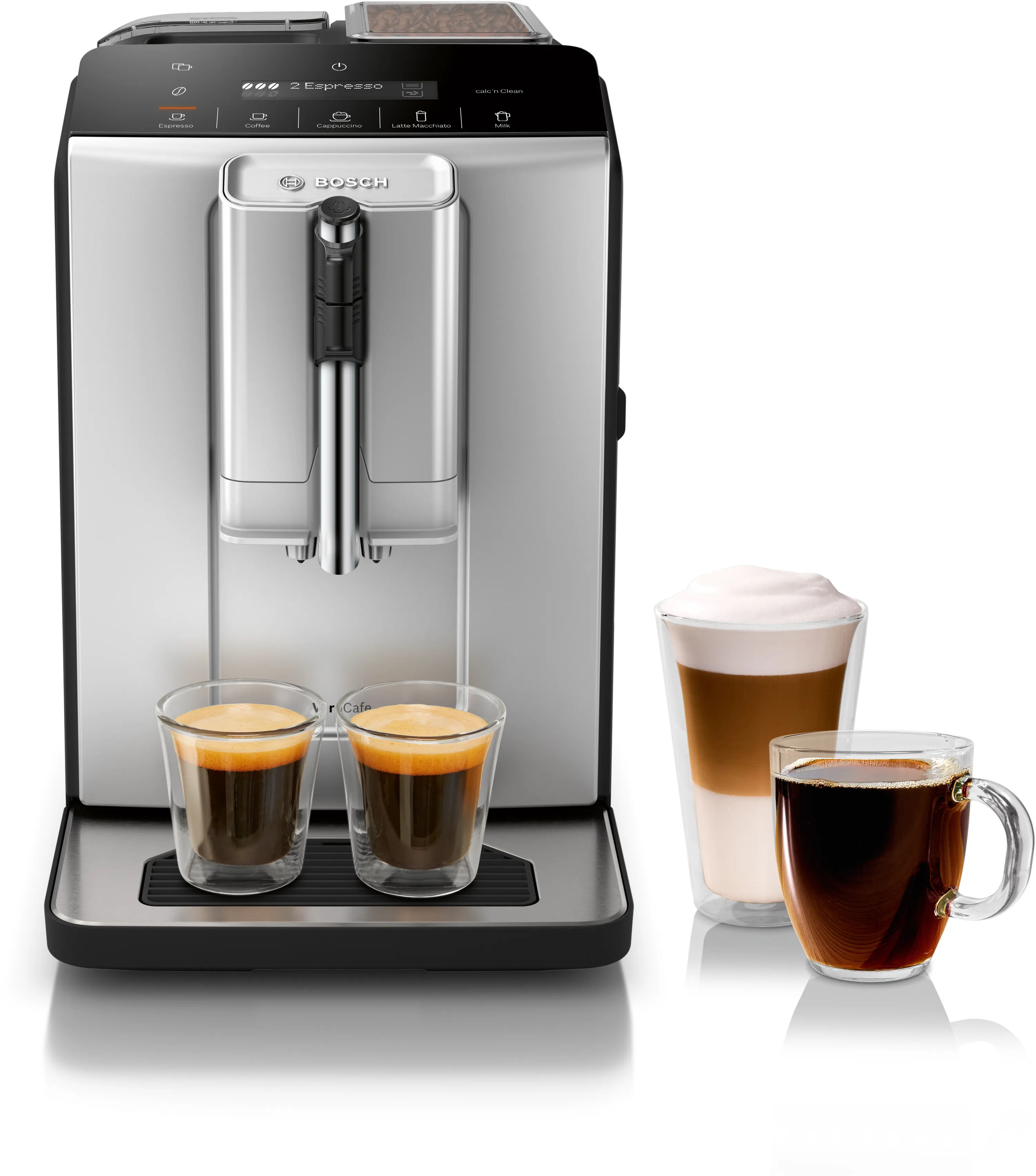 300 Series Fully Automatic Coffee Machine VeroCafe Silver, Removable Water Tank