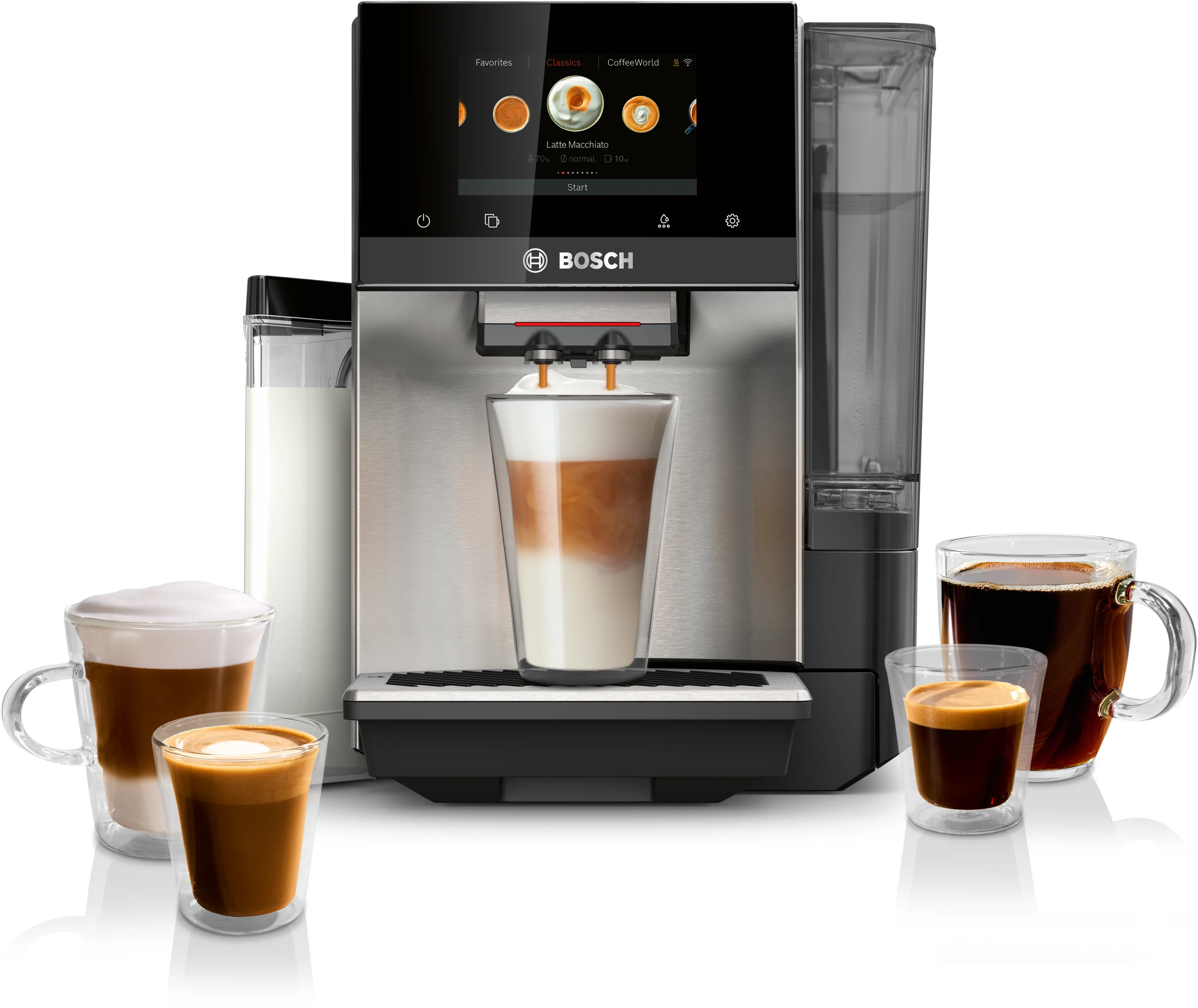 800 Series Fully Automatic Espresso Machine VeroCafe Stainless Steel, Removable Water Tank