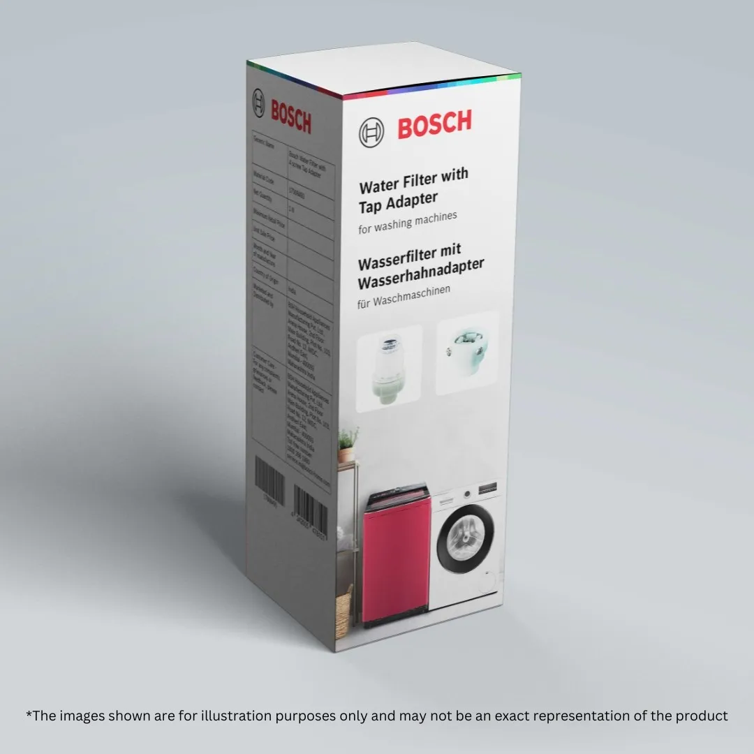 Bosch Water Filter with Tap Adapter - For Bosch Front Load Washing Machine